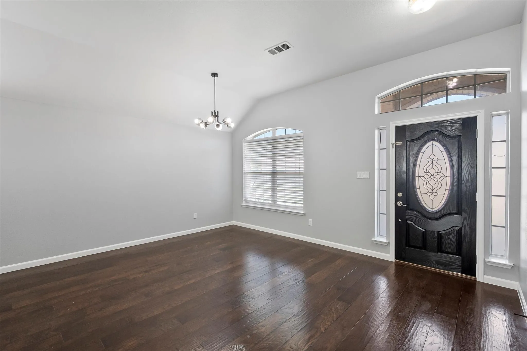 Entry with flex or living area