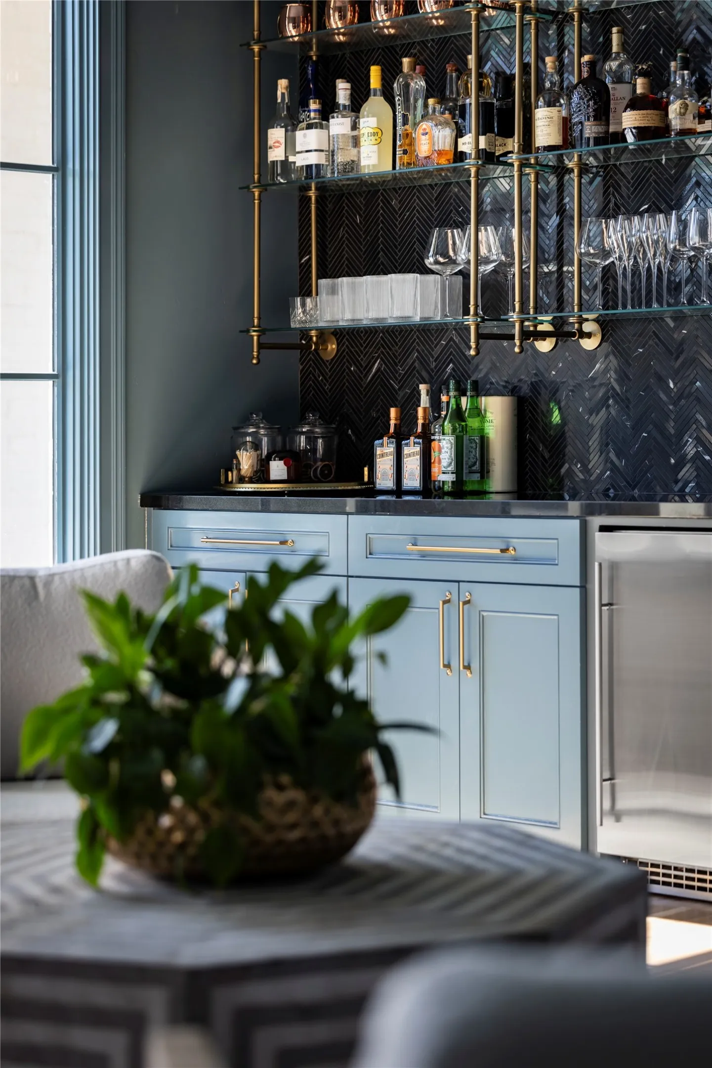Meticulously designed dry bar with Scotsman Ice maker