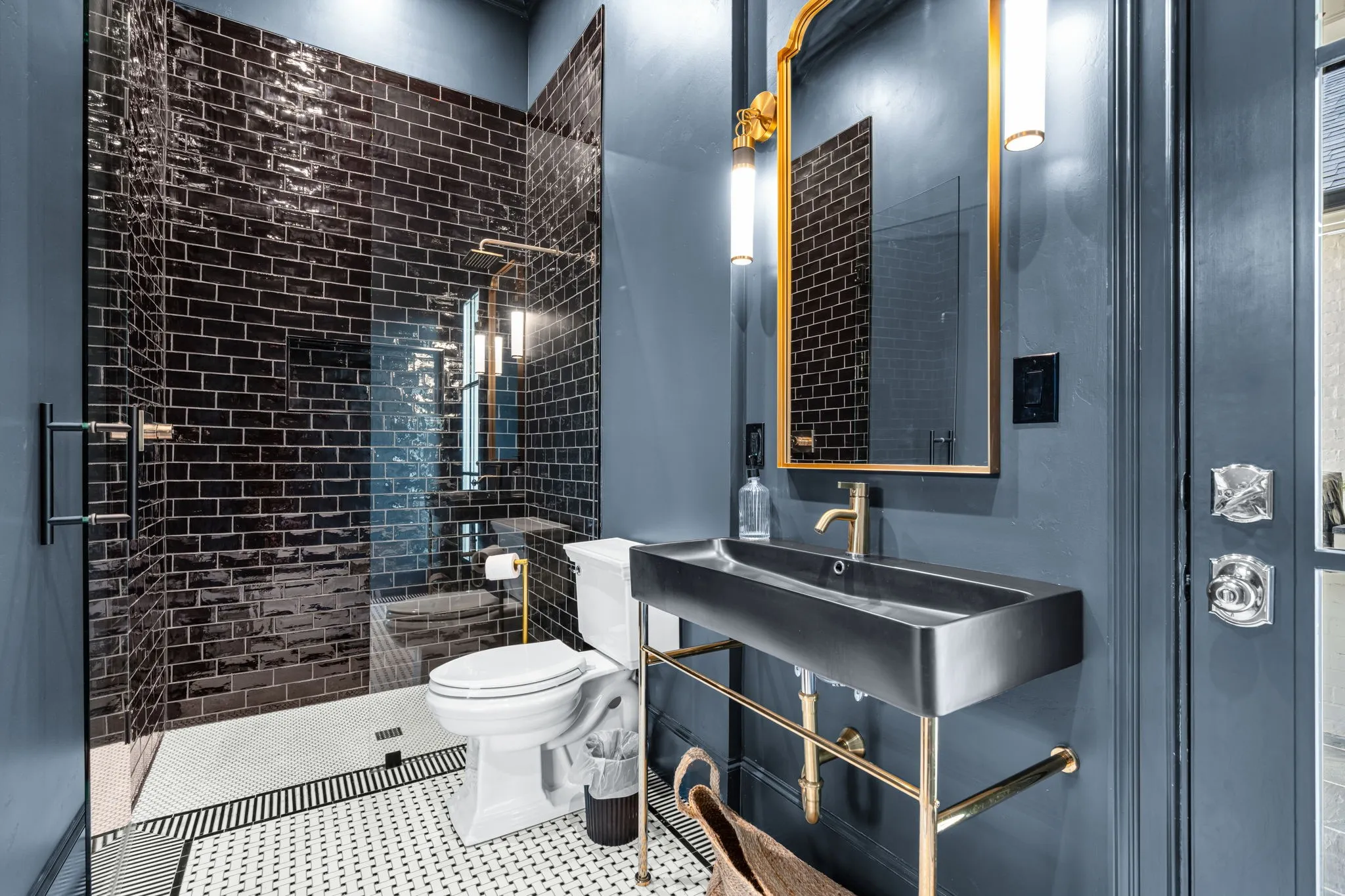 Full bath within the cabana/office