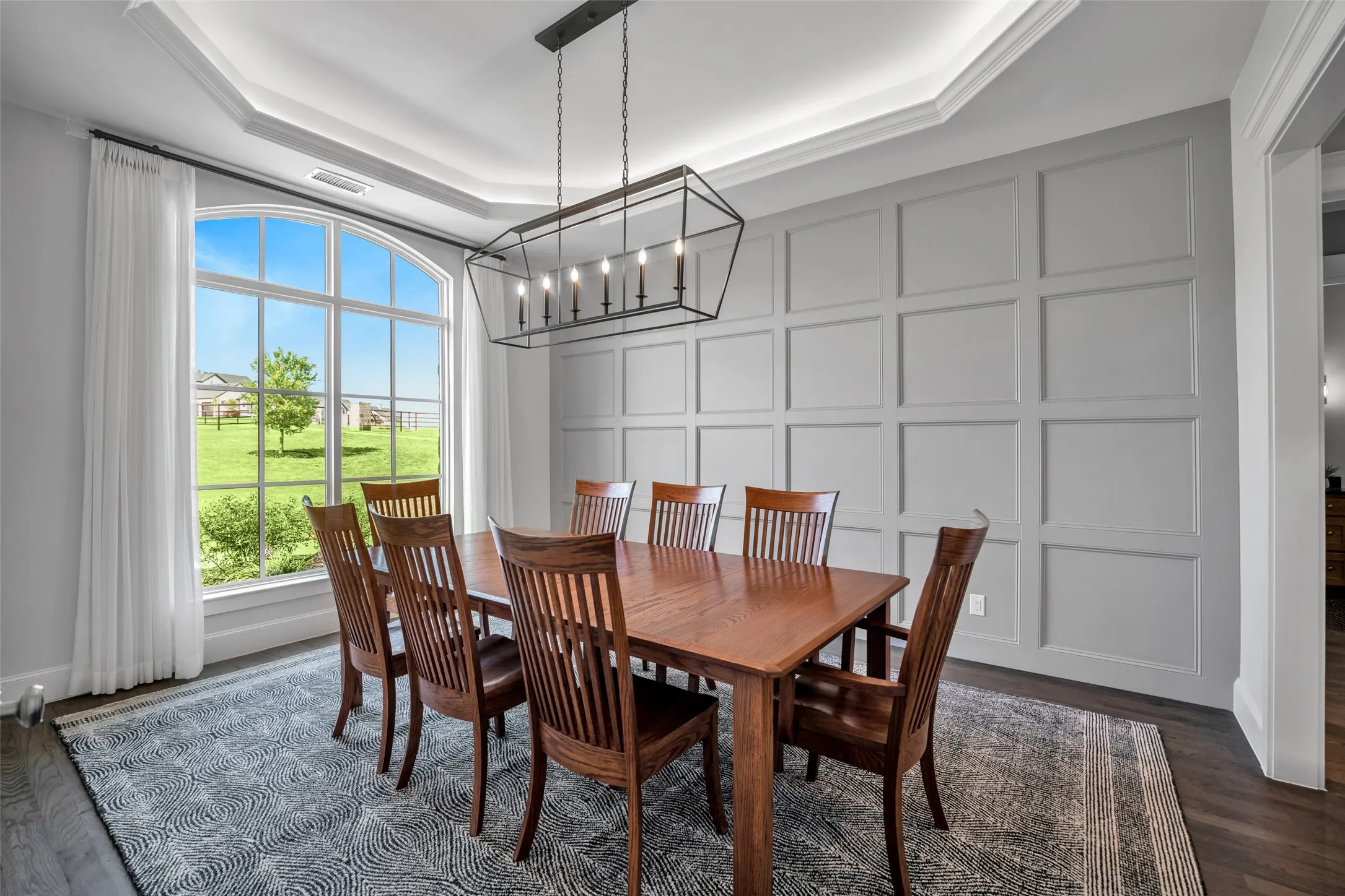 Dining room with china closet.
