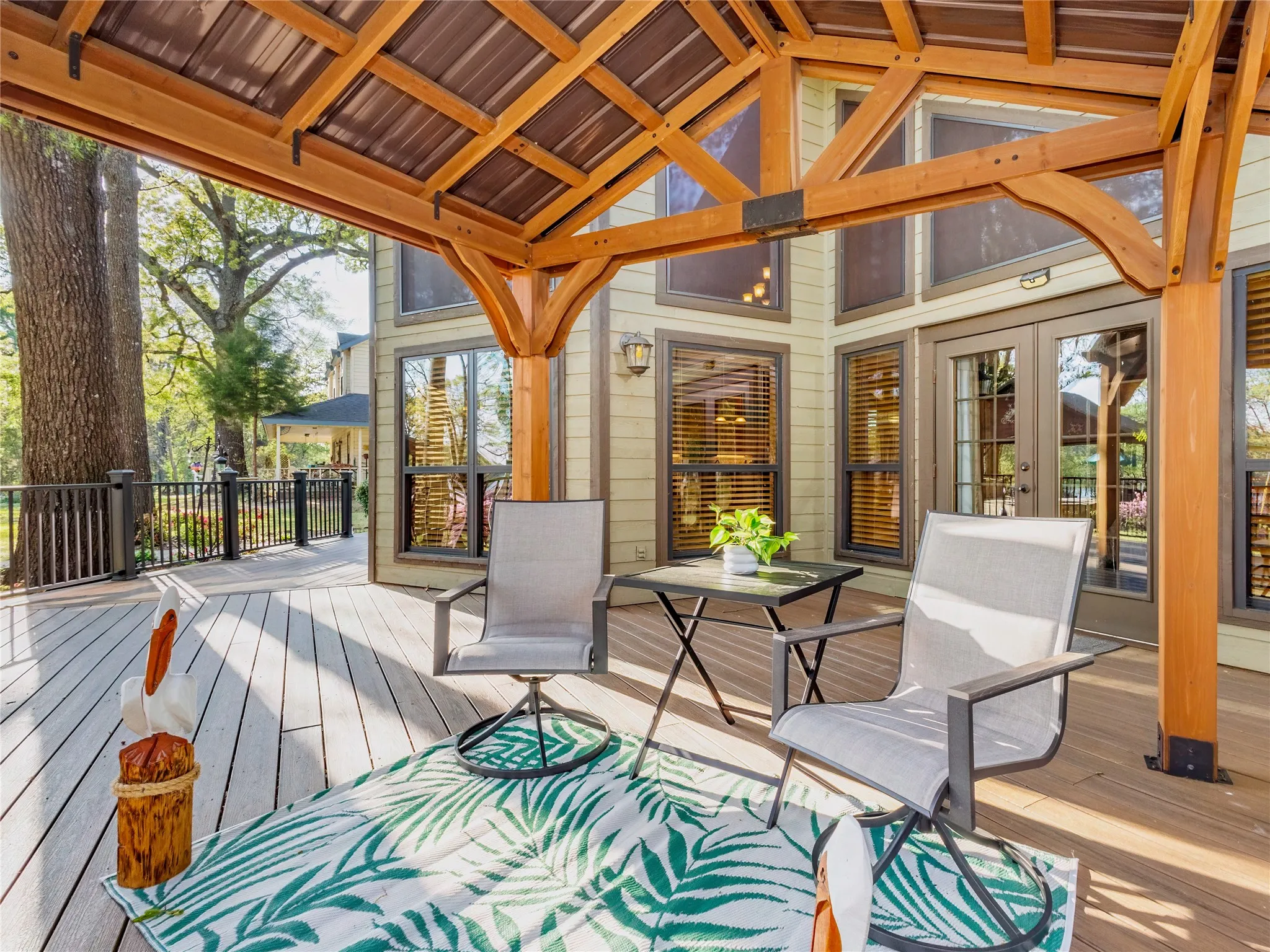 Deck featuring french doors