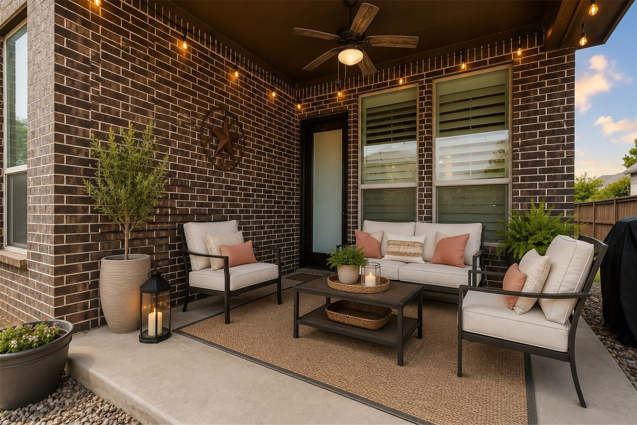Virtually staged back patio
