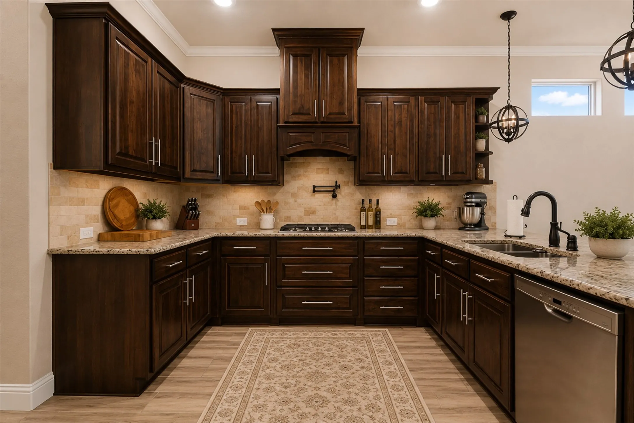 Virtually  staged kitchen