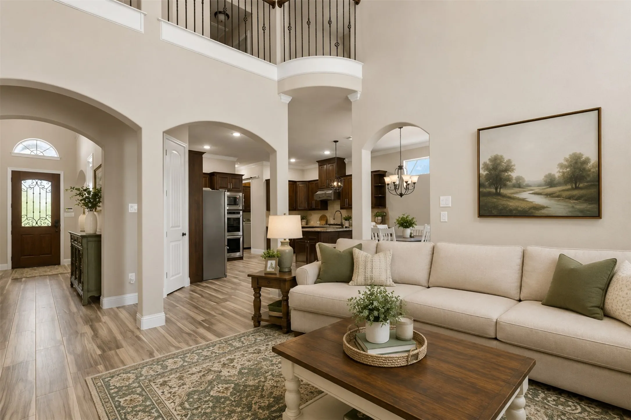Virtually staged living area