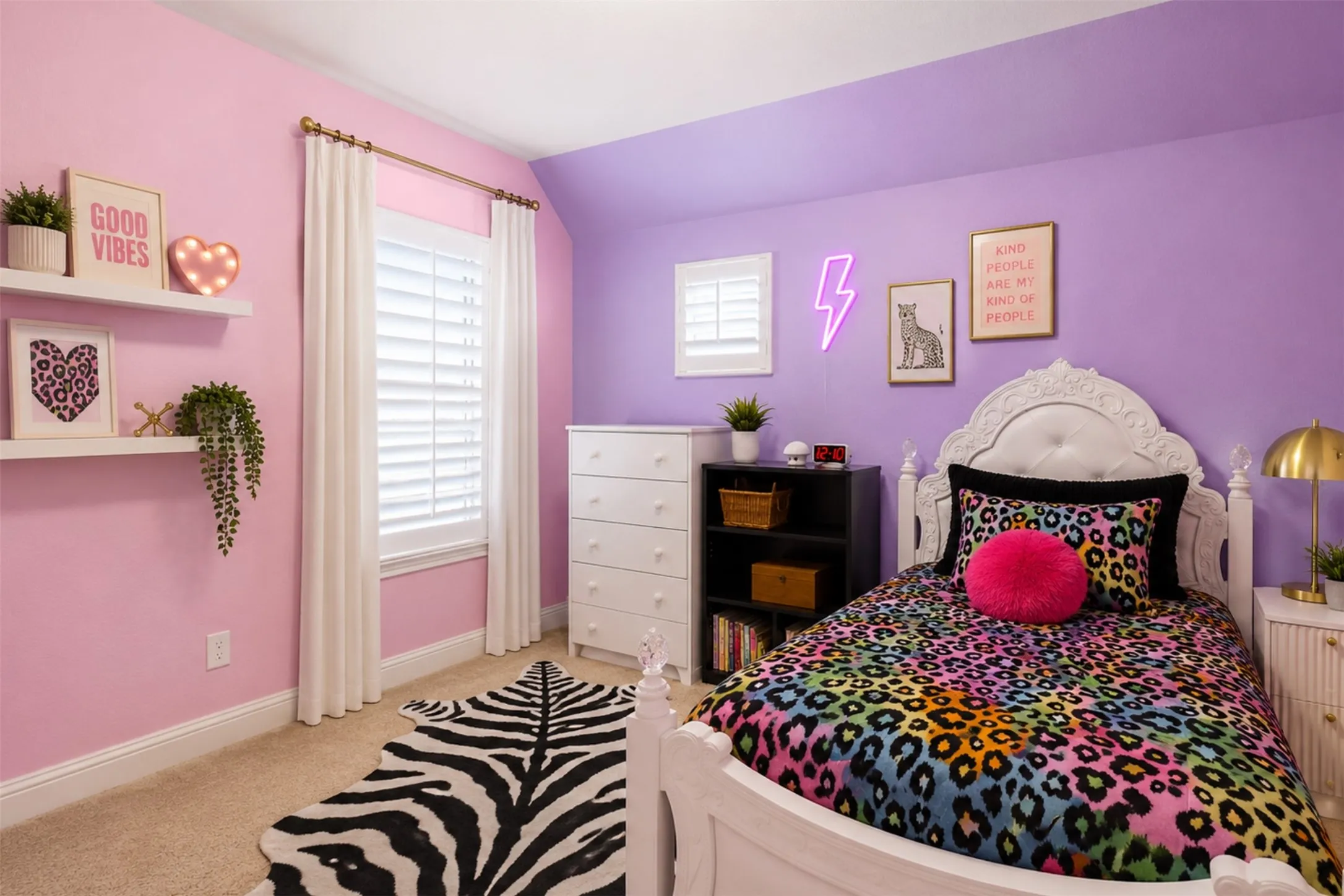 Virtually staged upstairs secondary bedroom