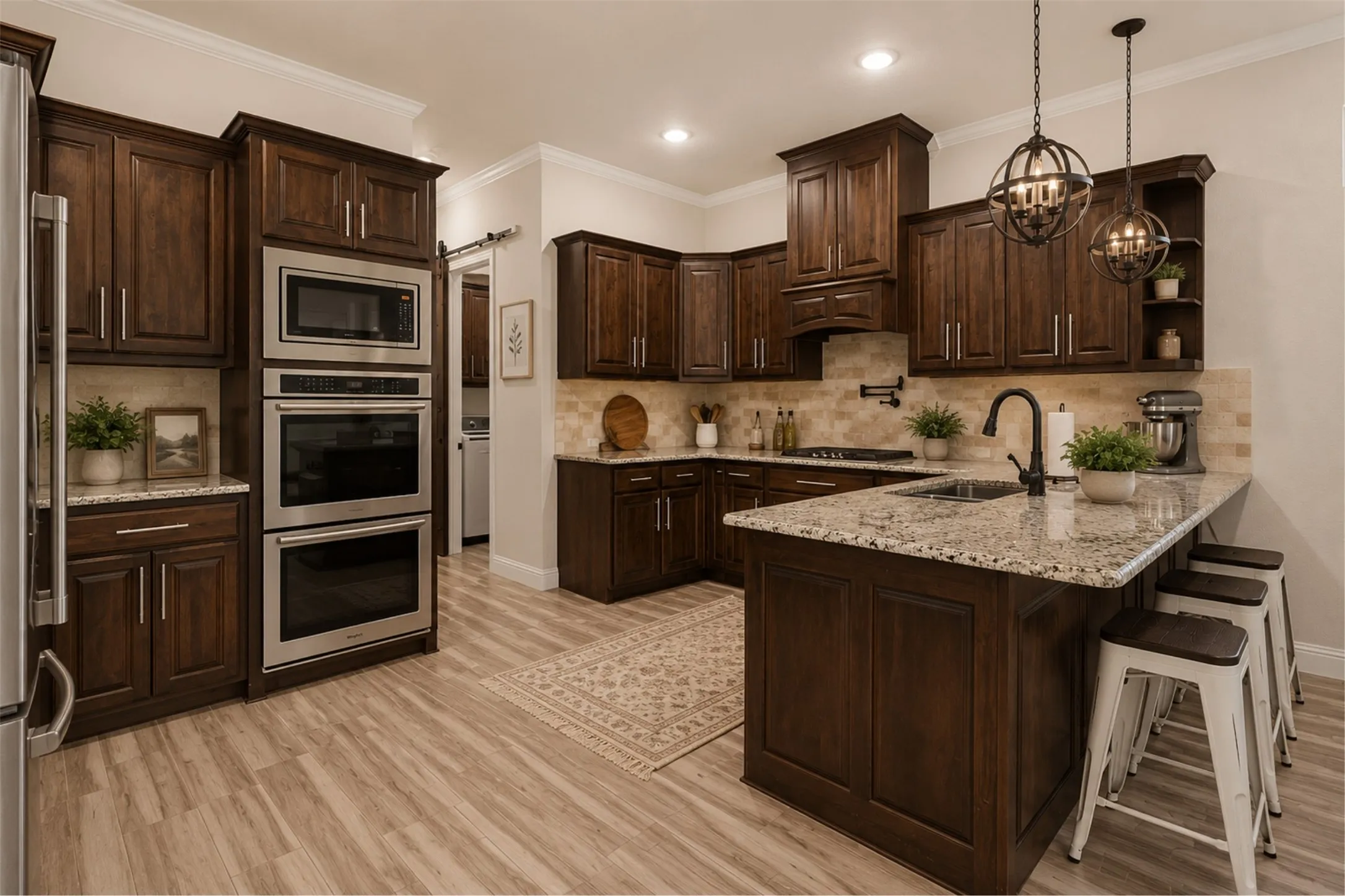 Virtually  staged kitchen