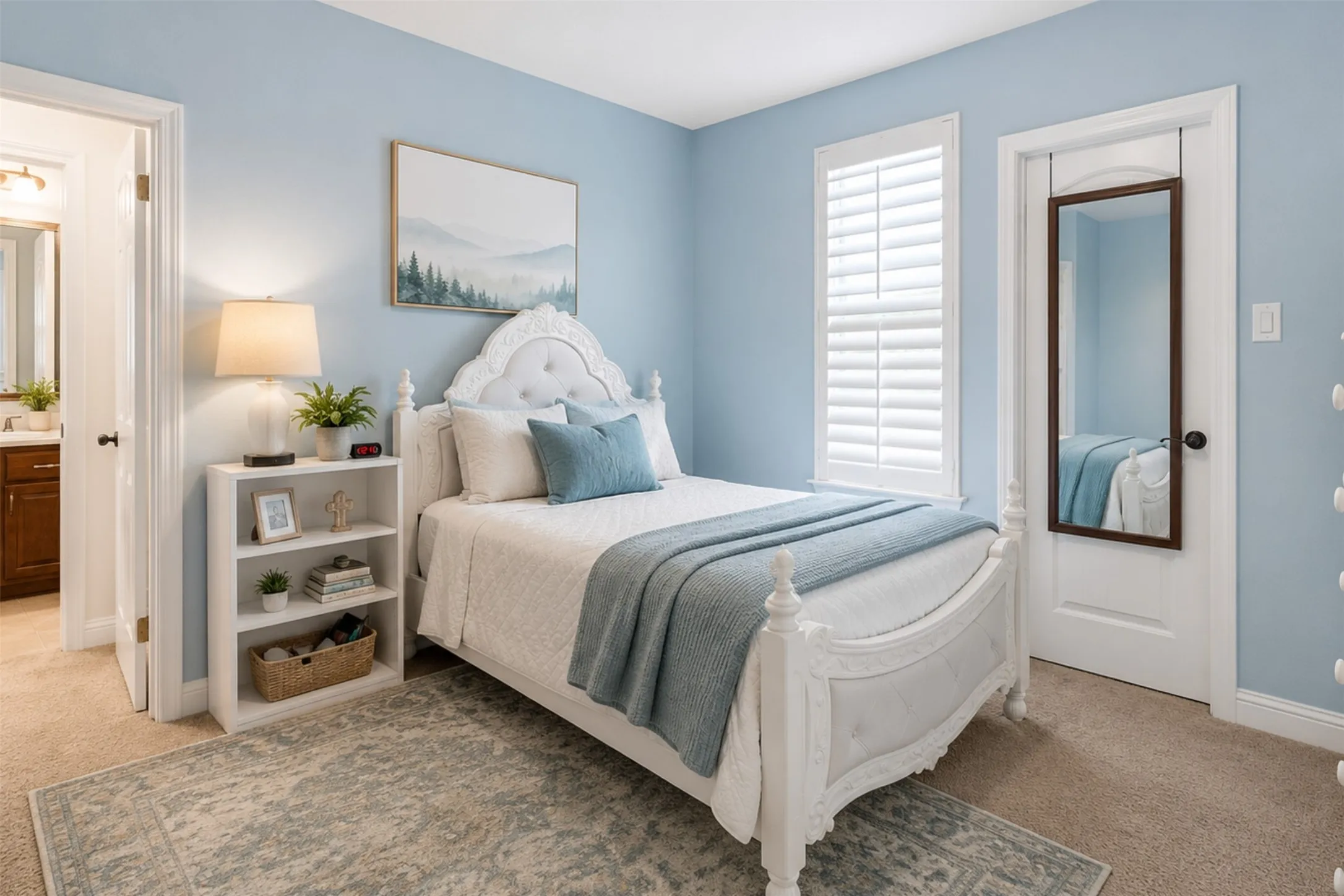 Virtually staged upstairs secondary bedroom
