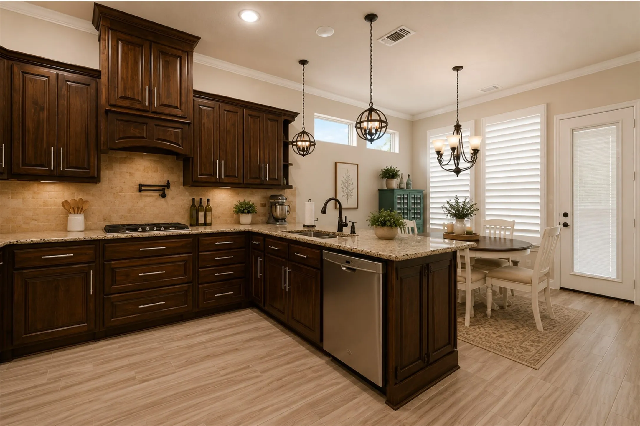 Virtually  staged kitchen