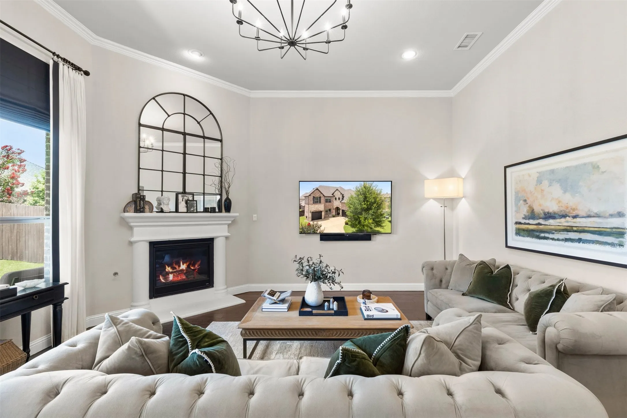 Spacious living room with abundant natural light