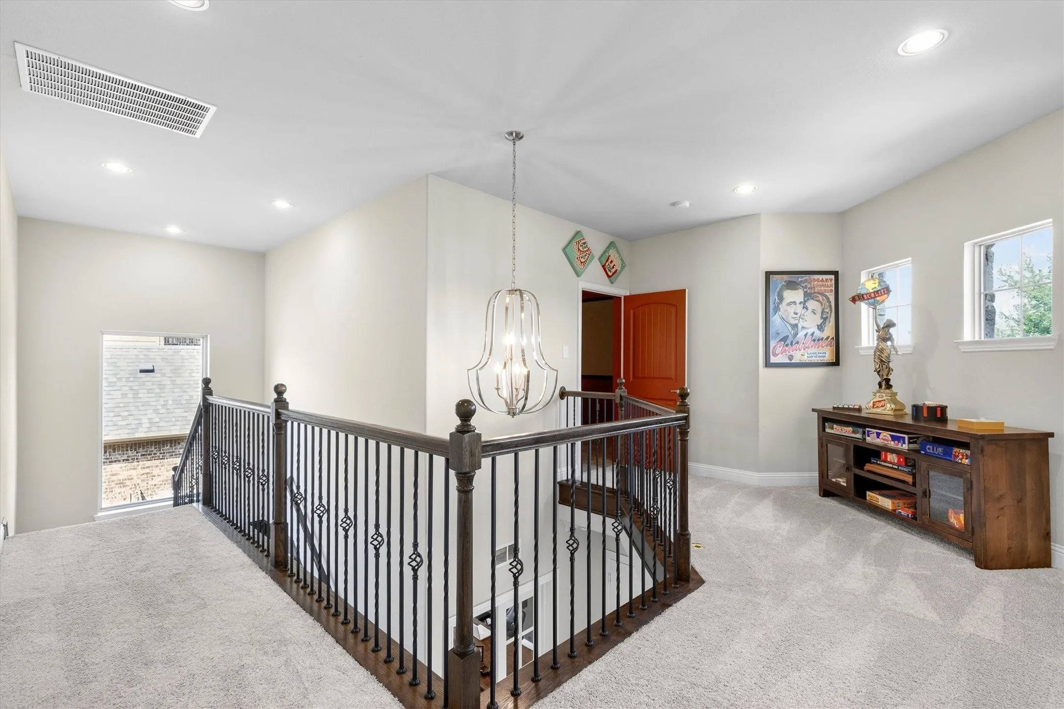 Stairs to gameroom and media room