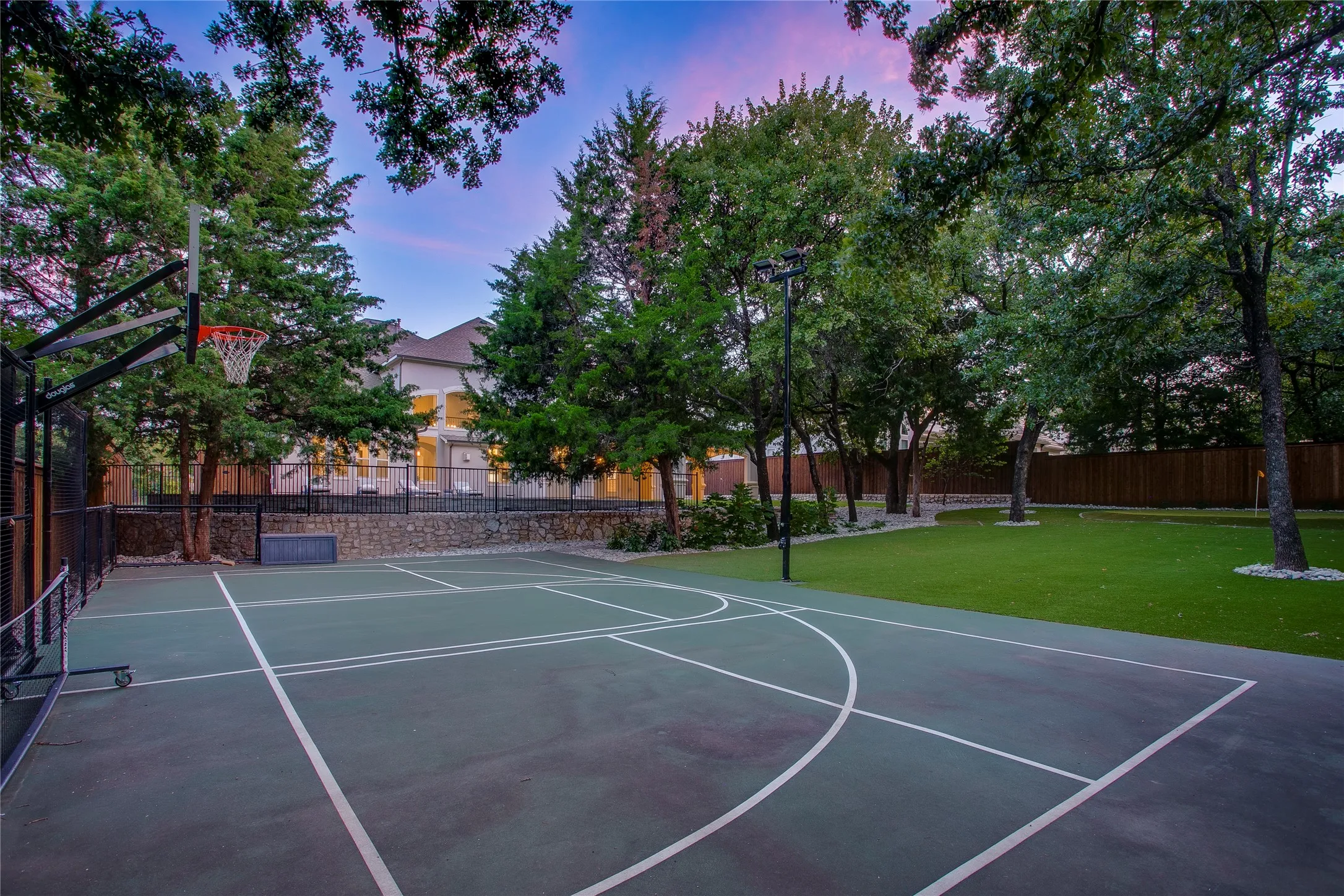 Sport court for basketball, tennis or pickleball