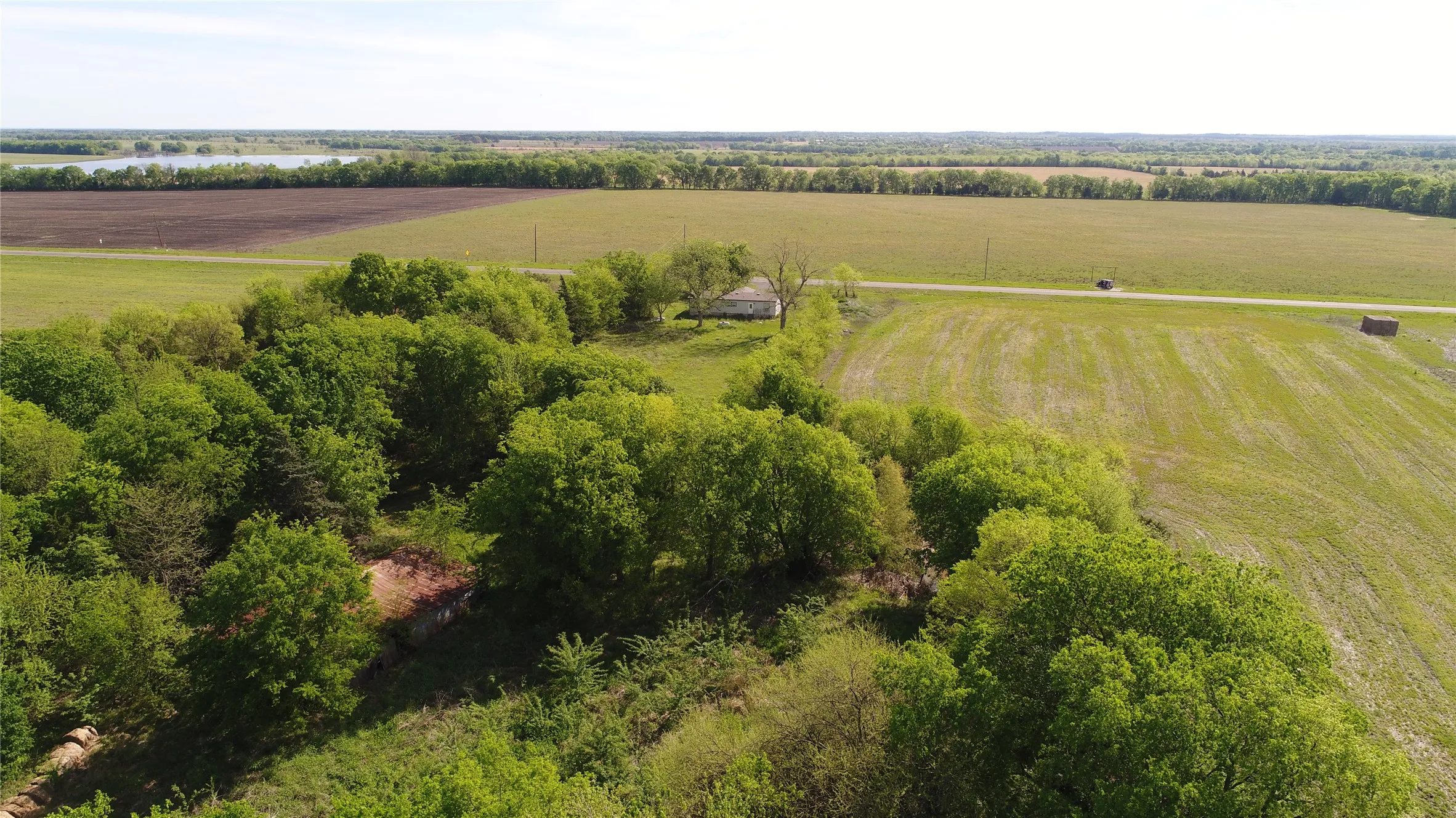 Aerial view of sparsely populated area