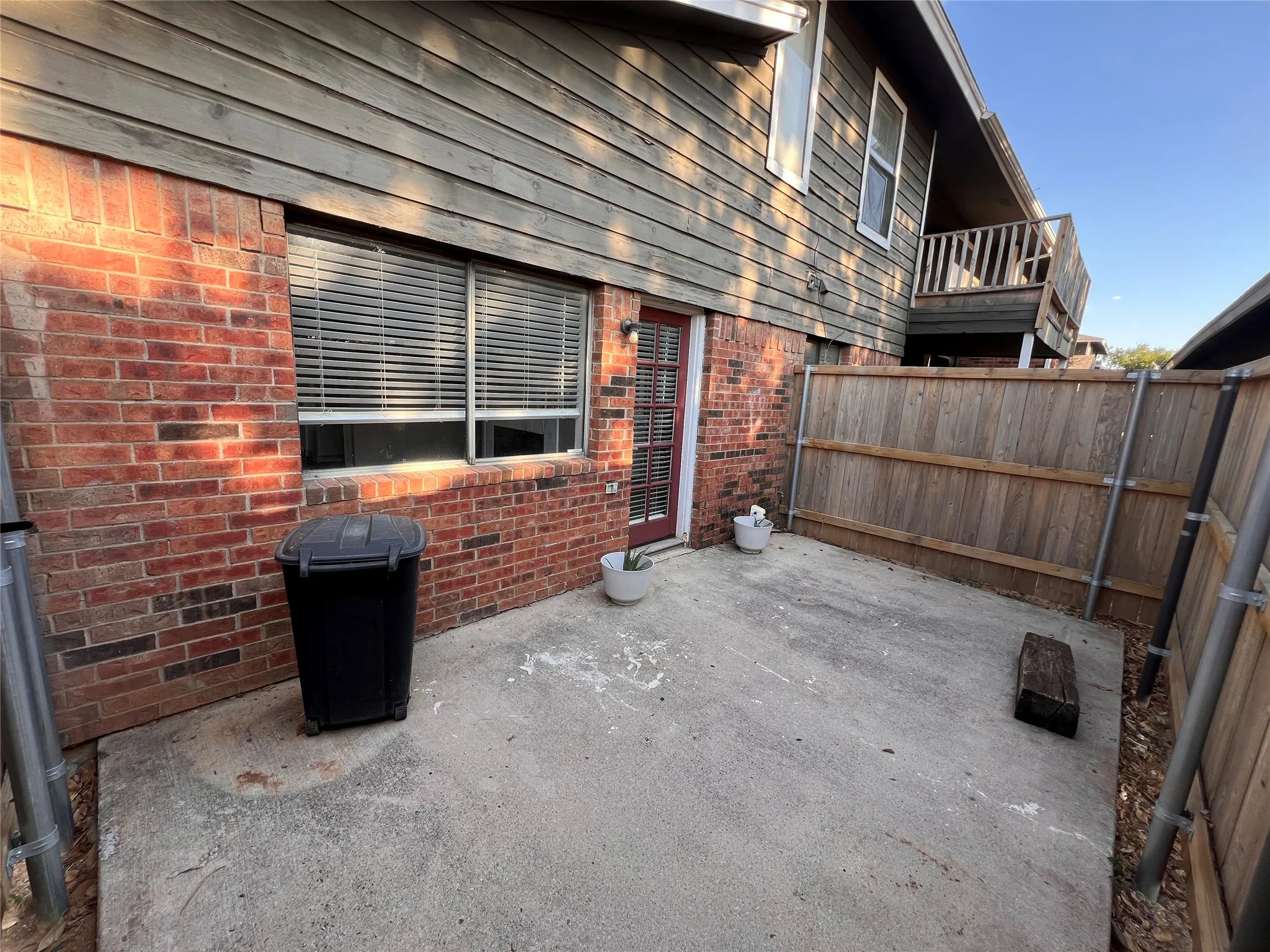 Fenced patio