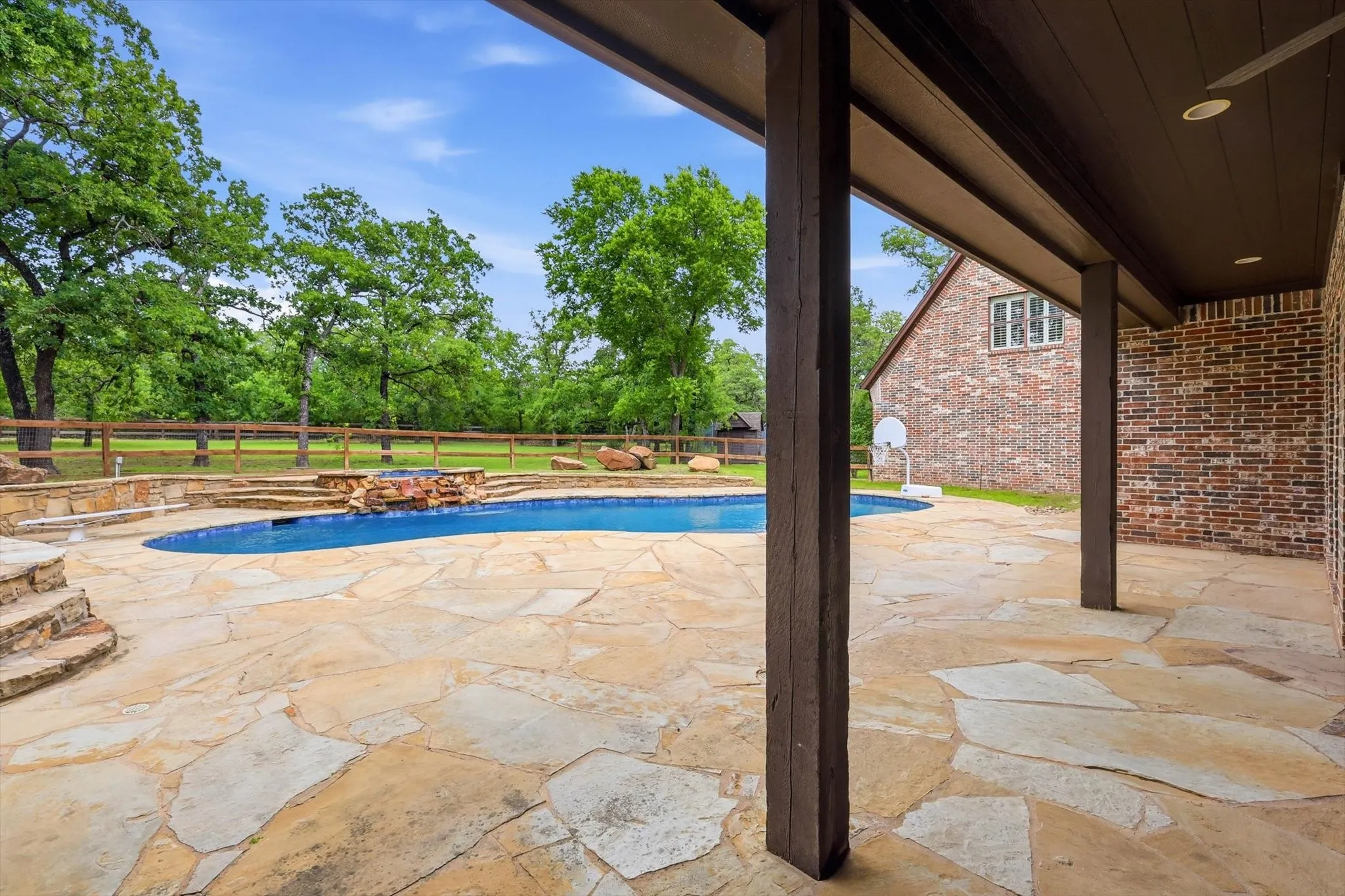 Large covered porch