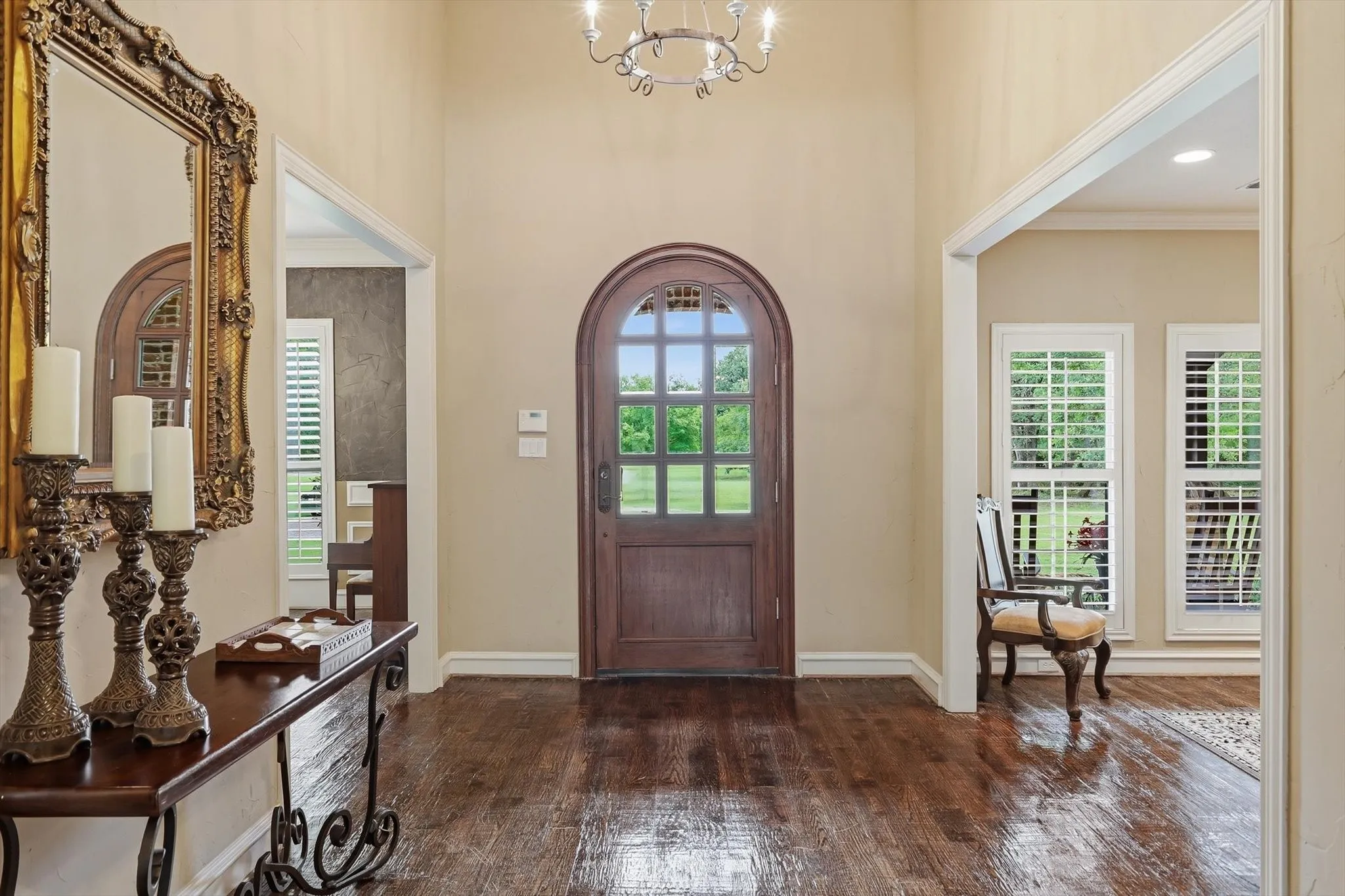 Pretty custom door welcomes you.