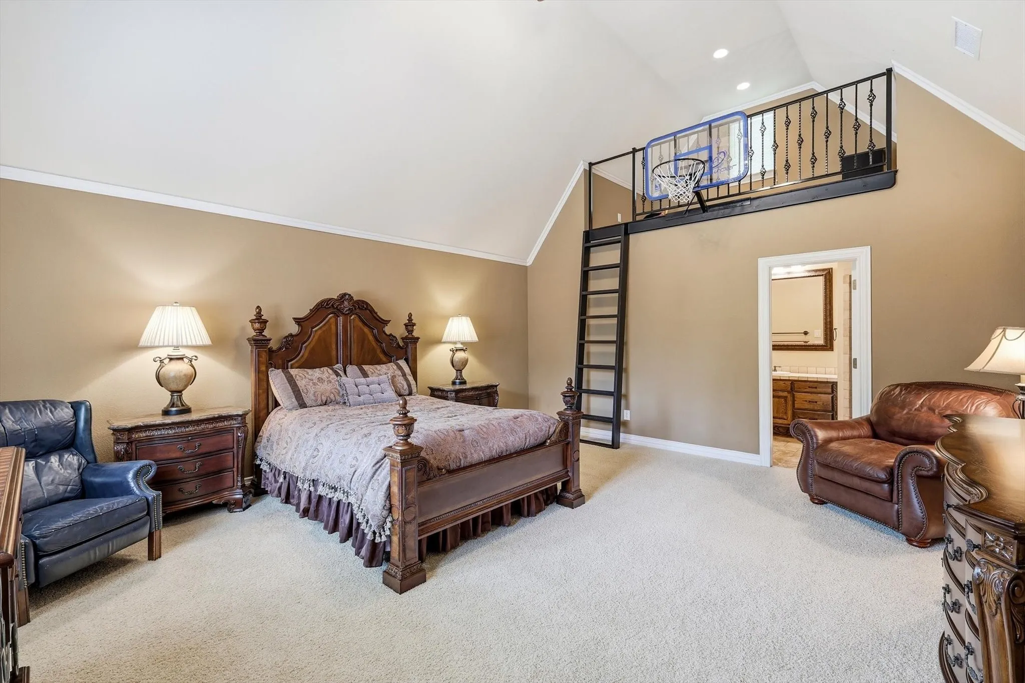 One of the upstairs bedrooms with a loft.