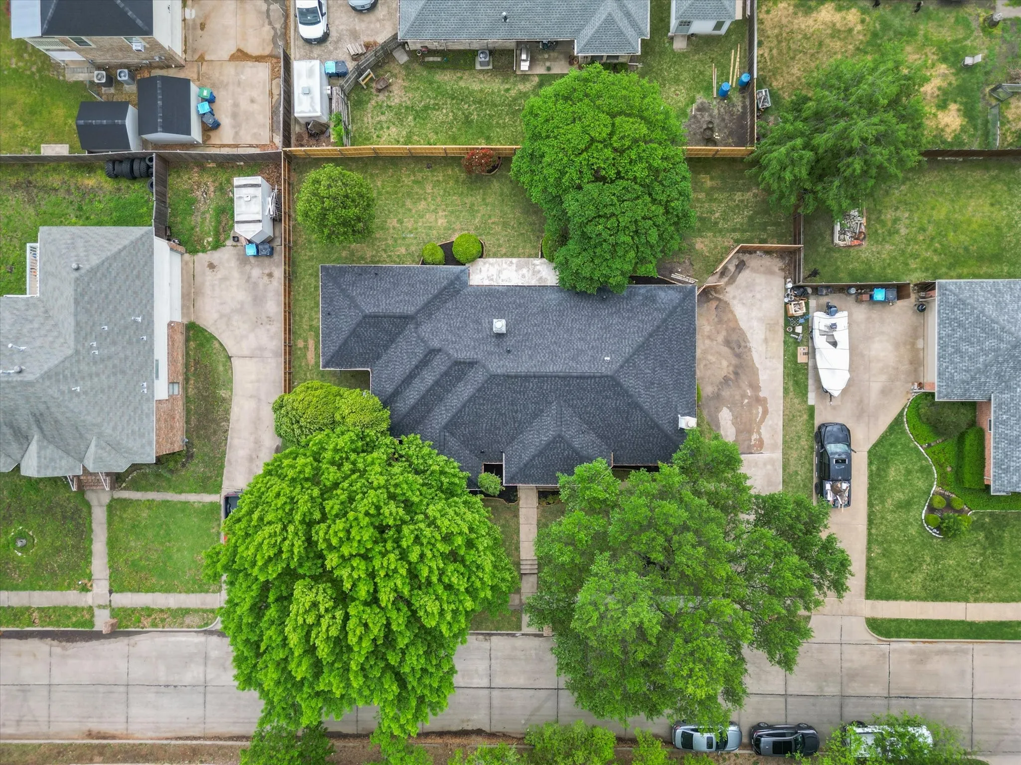 Aerial view of residential area