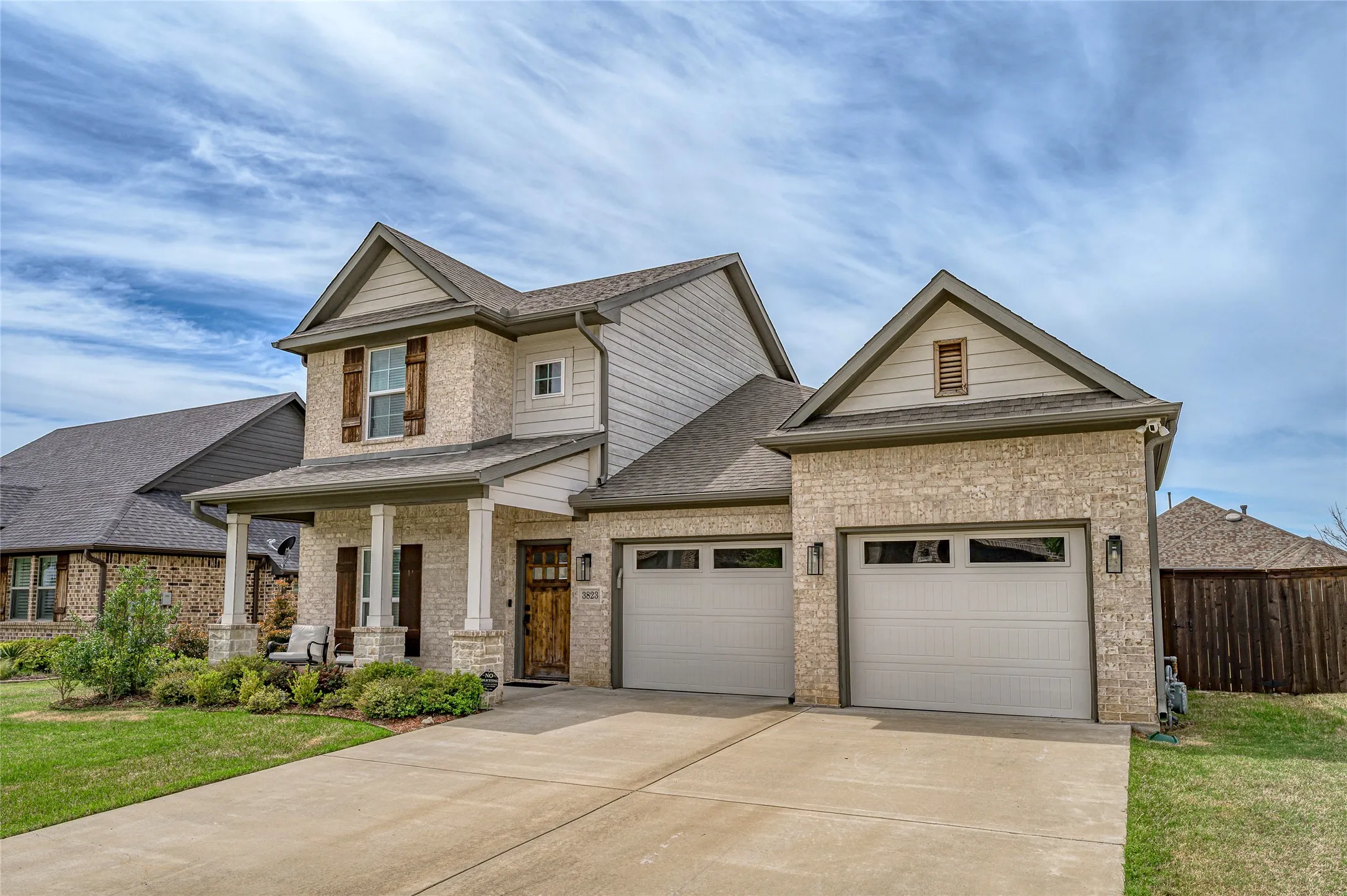 Front of home, home faces east
