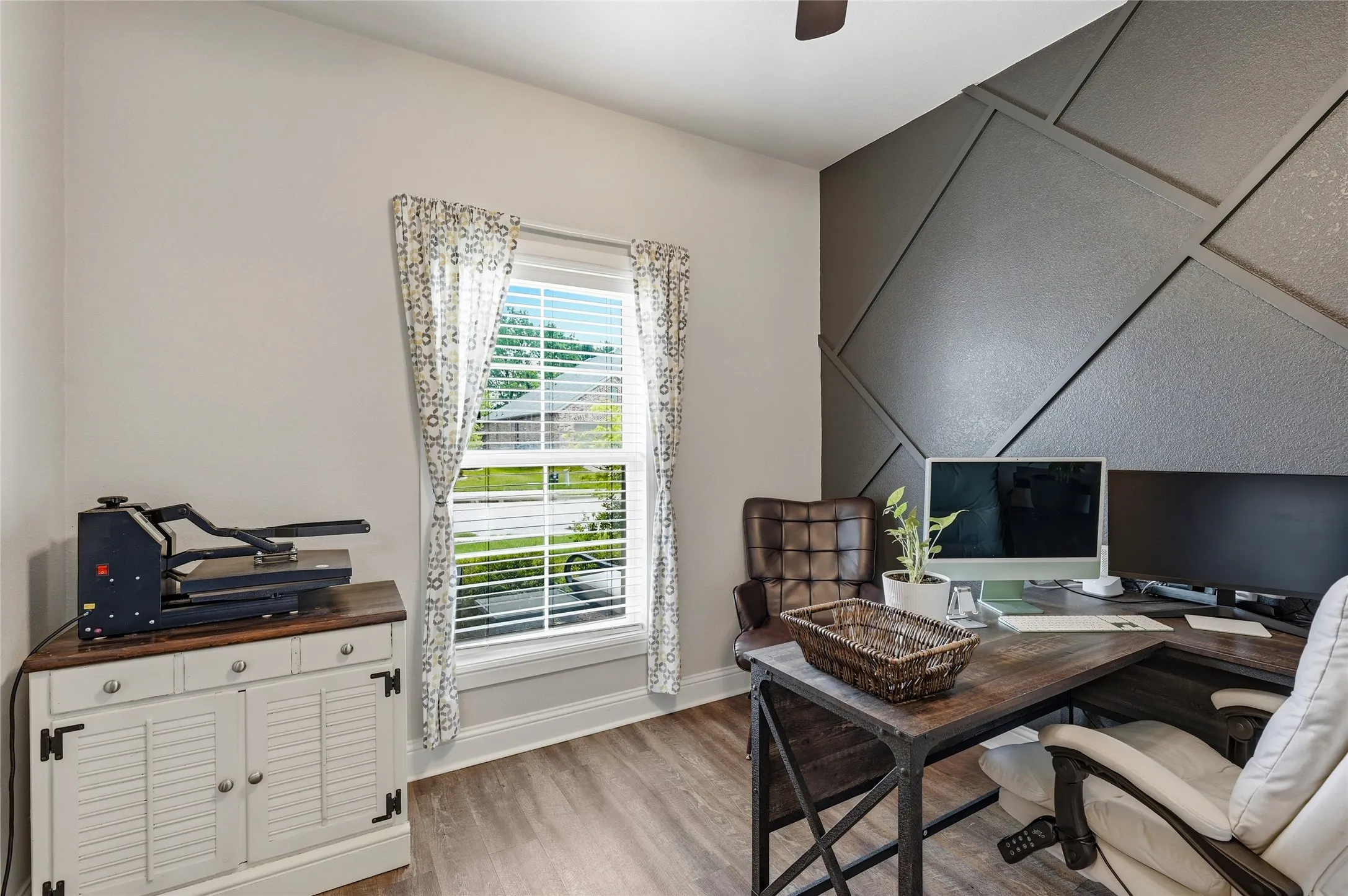 Office, with window looking at front yard