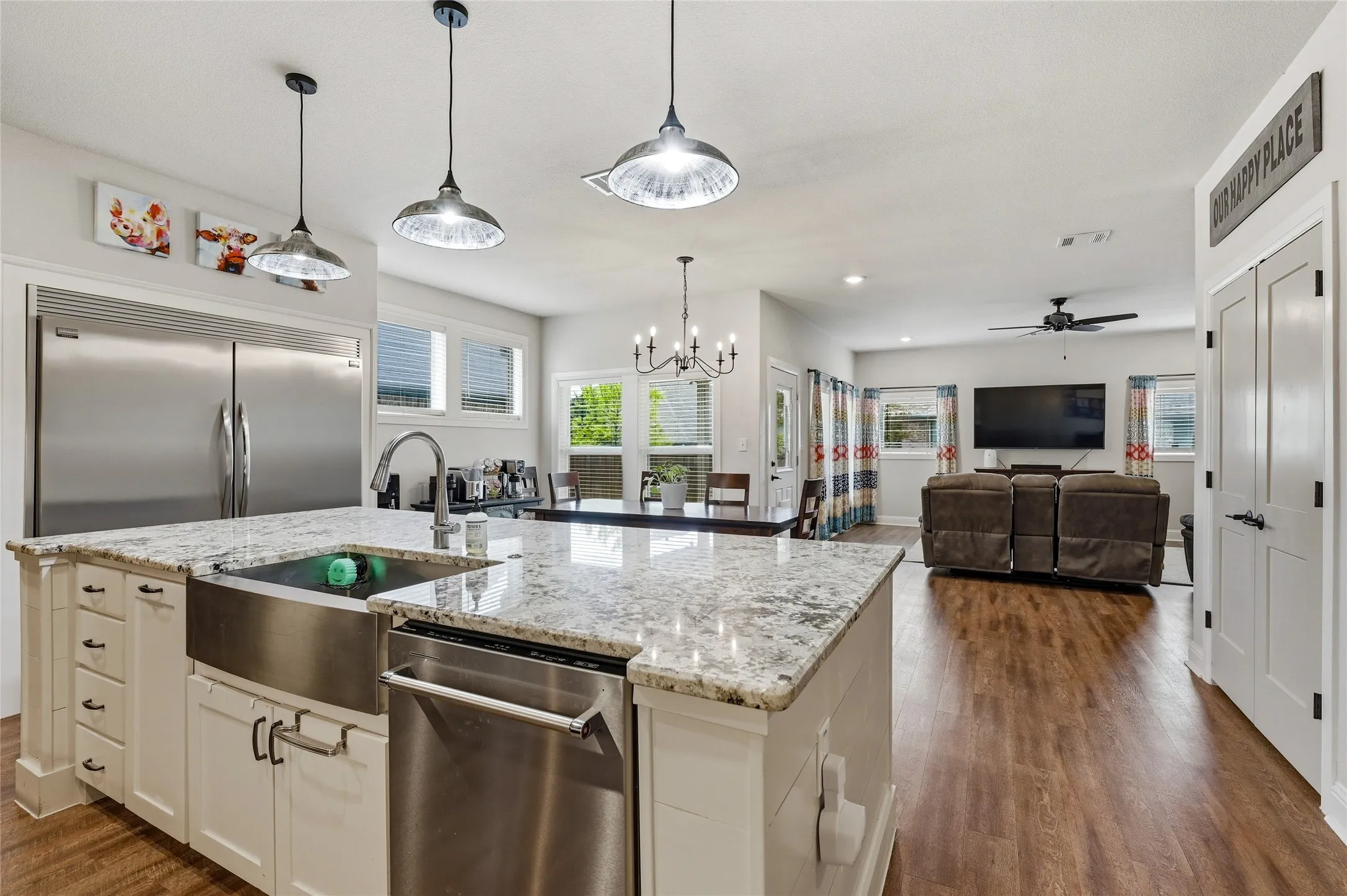 Open Concept Kitchen, Dining, Living Area