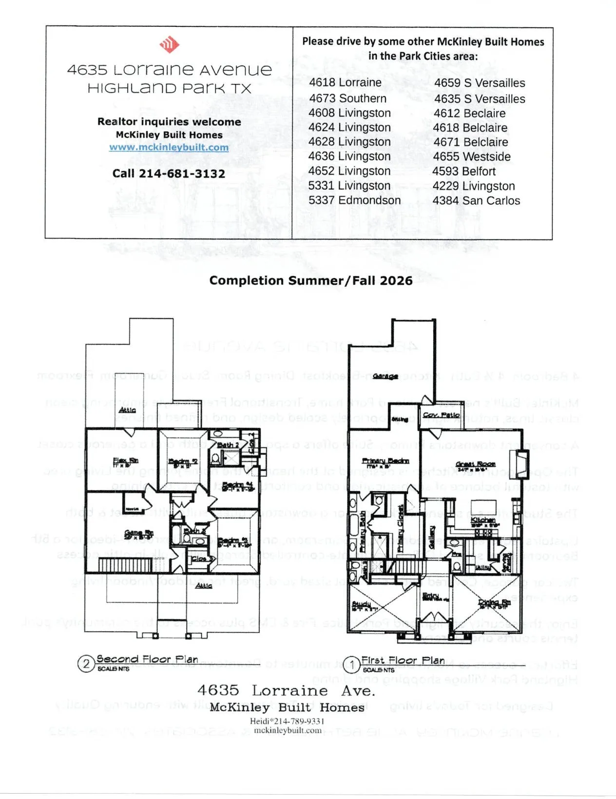 Single Family Residence For Sale in Dallas County , 4635 Lorraine Avenue, Highland Park, Texas 75209, 4 Bedroom, 5 Bathroom, 2 Garage spaces, 3,558 Sqft, built in 2026, mls#21182109, Real Estate Agent in Highland Park, Homes For Sale in Dallas county, Homes For Sale in Highland Park, Realtor in Highland Park Texas, Real Estate Brokerage Independent Realty Texas, Luminita Cordes Realtor