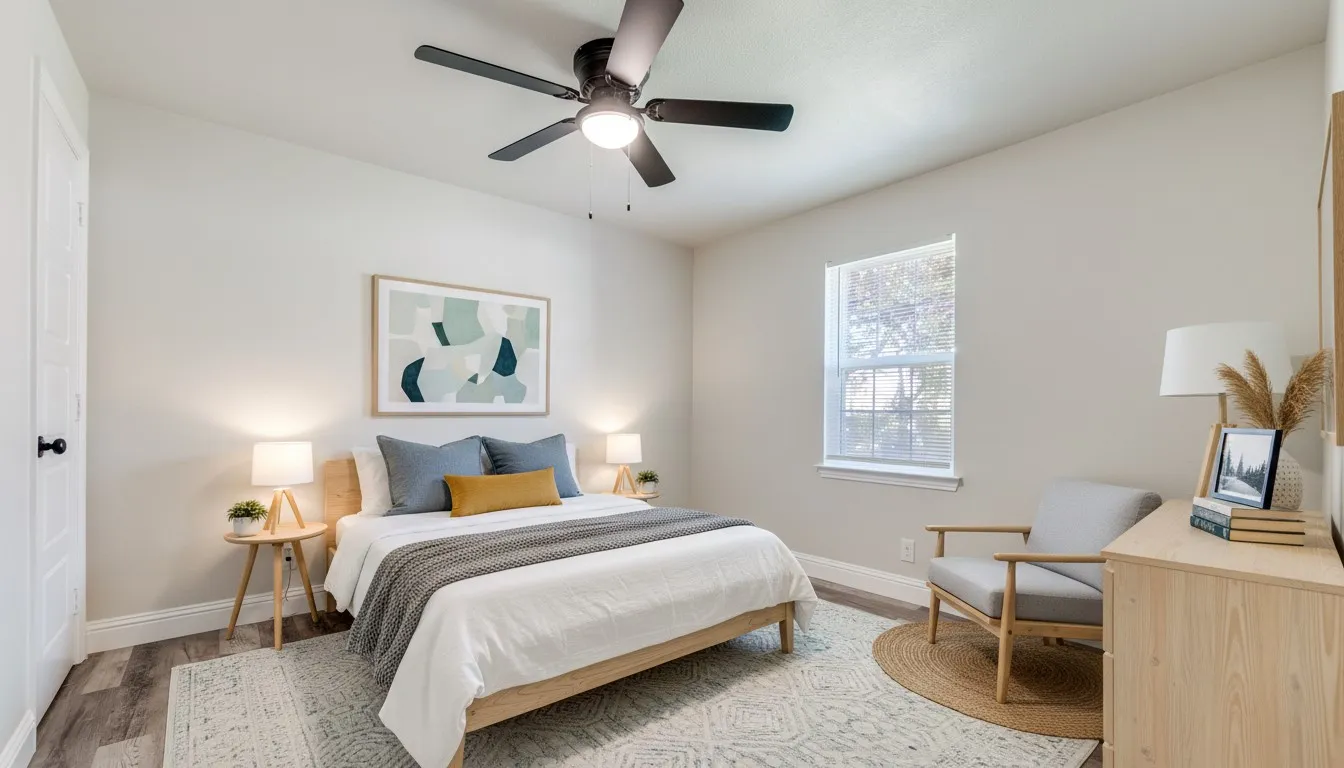 Virtually staged bedroom