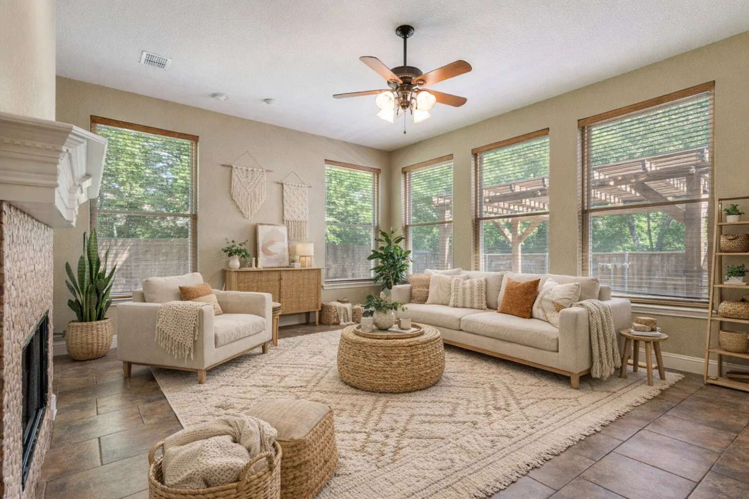 Virtually Staged - Living Room Family Room area