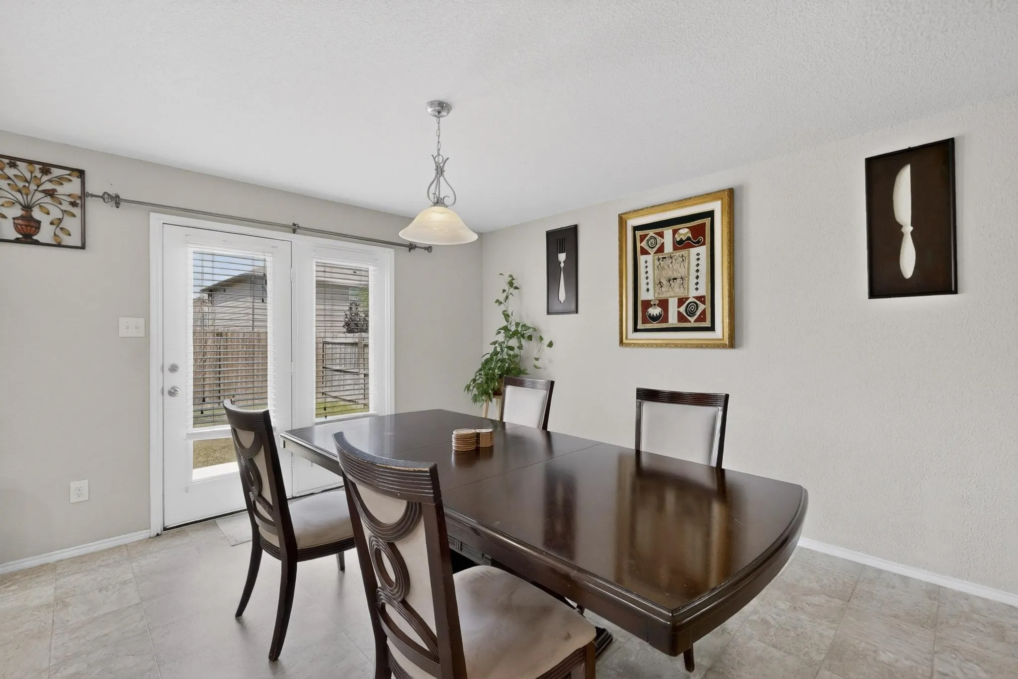 Dining space with baseboards