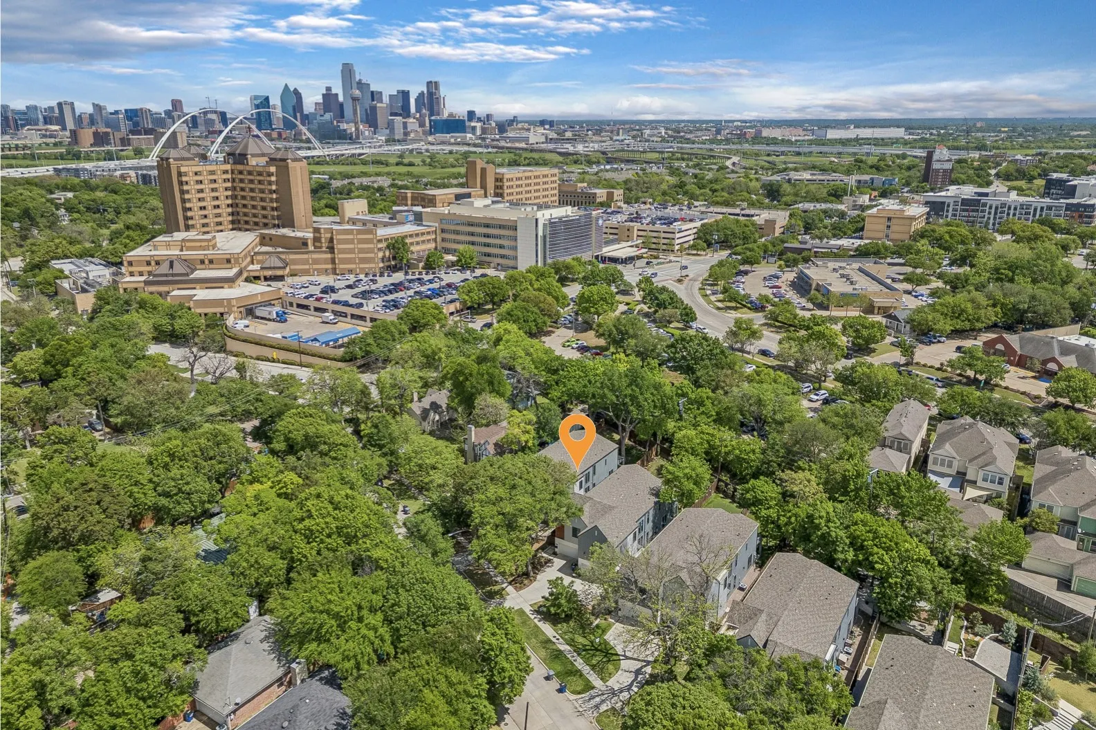 Bird's eye view of skyline