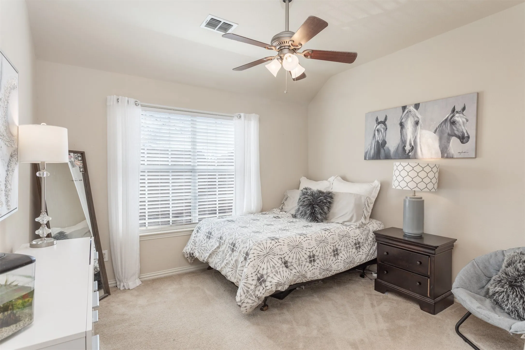 One of the 3 spacious upstairs bedrooms with a bathroom across the hall