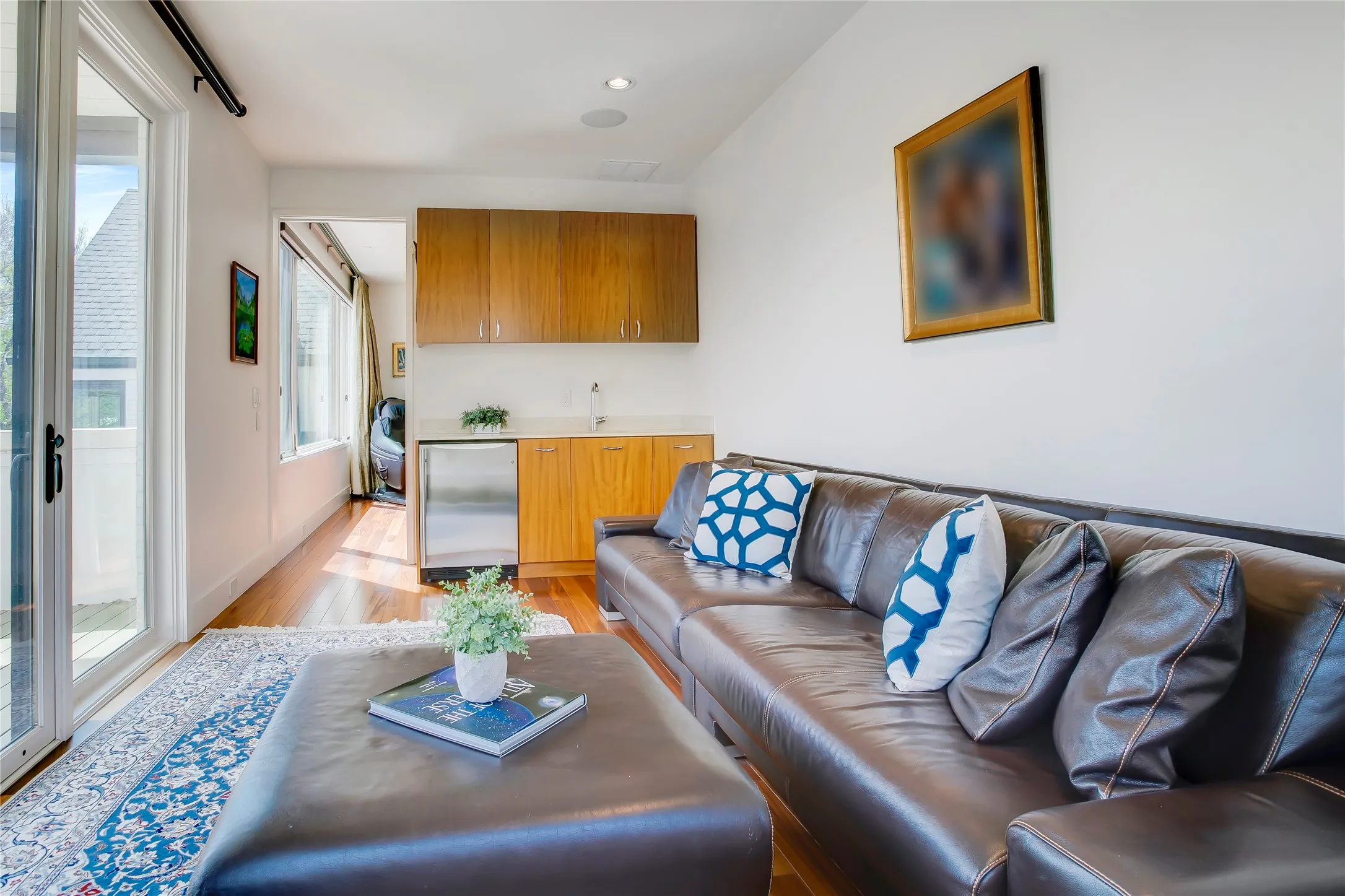 Private living area in the Primary Suite with access to a private balcony.