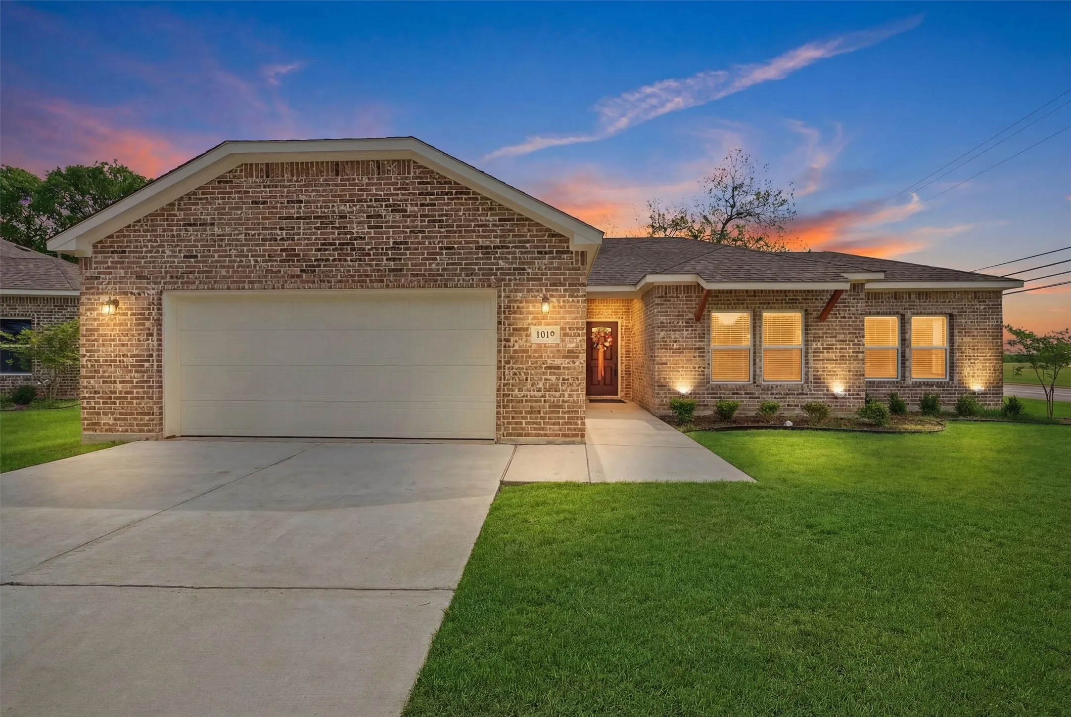  Night View, Outside Lighting , 2 car garage