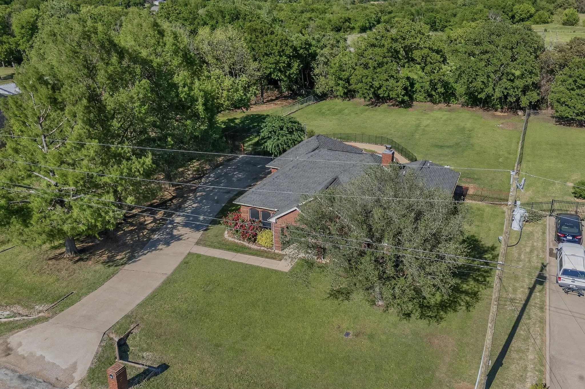View from above of property