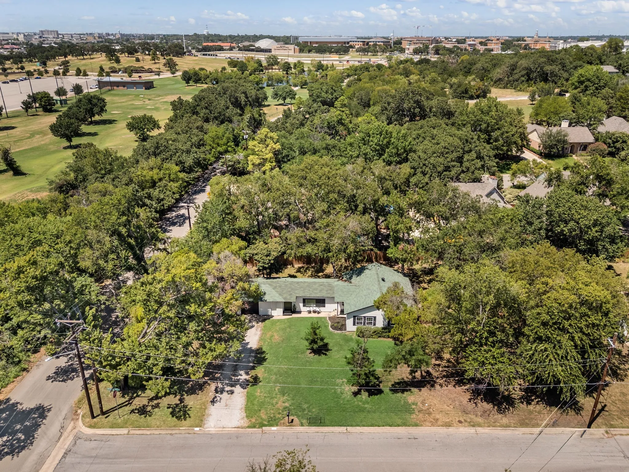 Aerial view of a local golf course