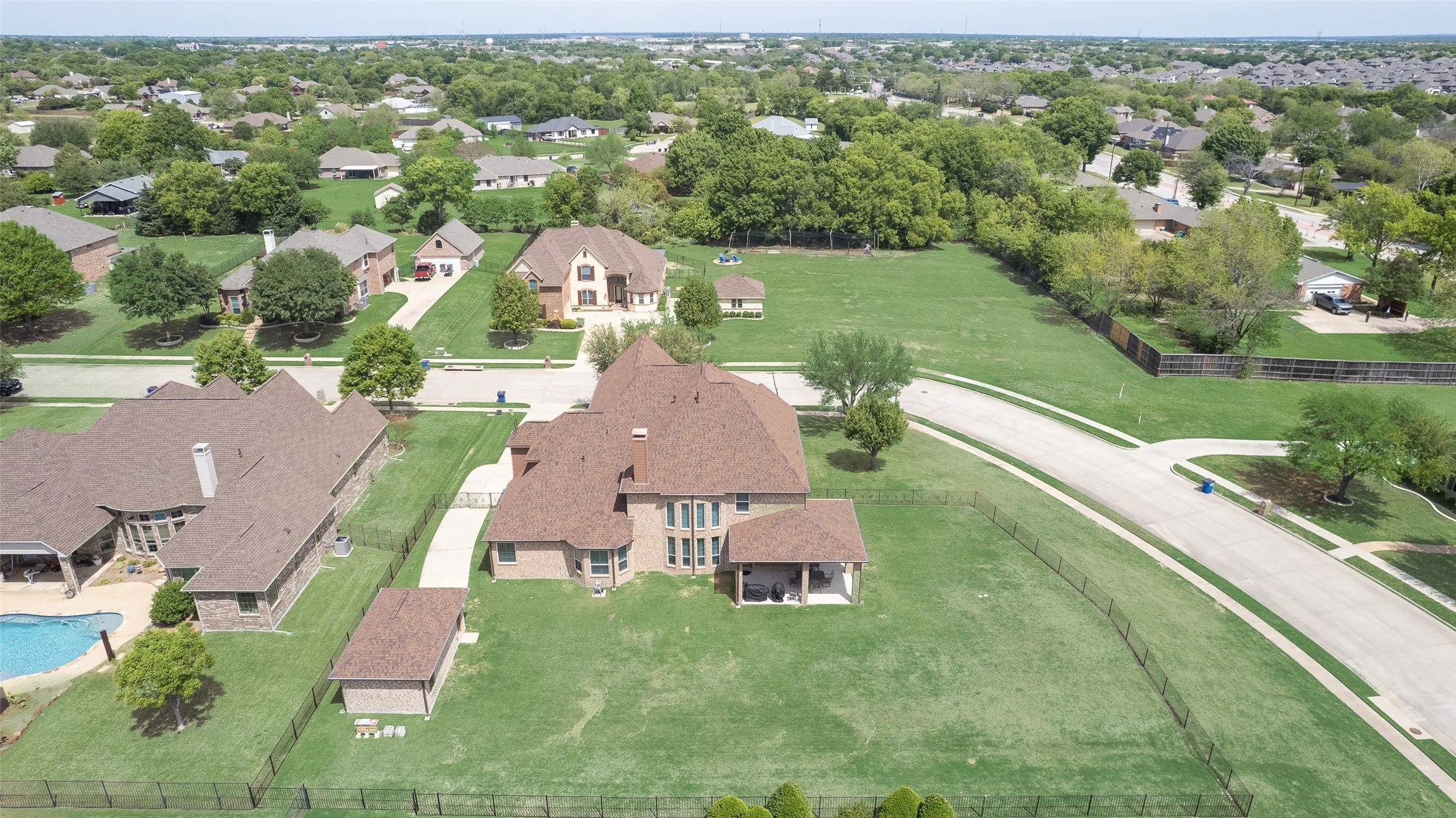 Aerial view of residential area