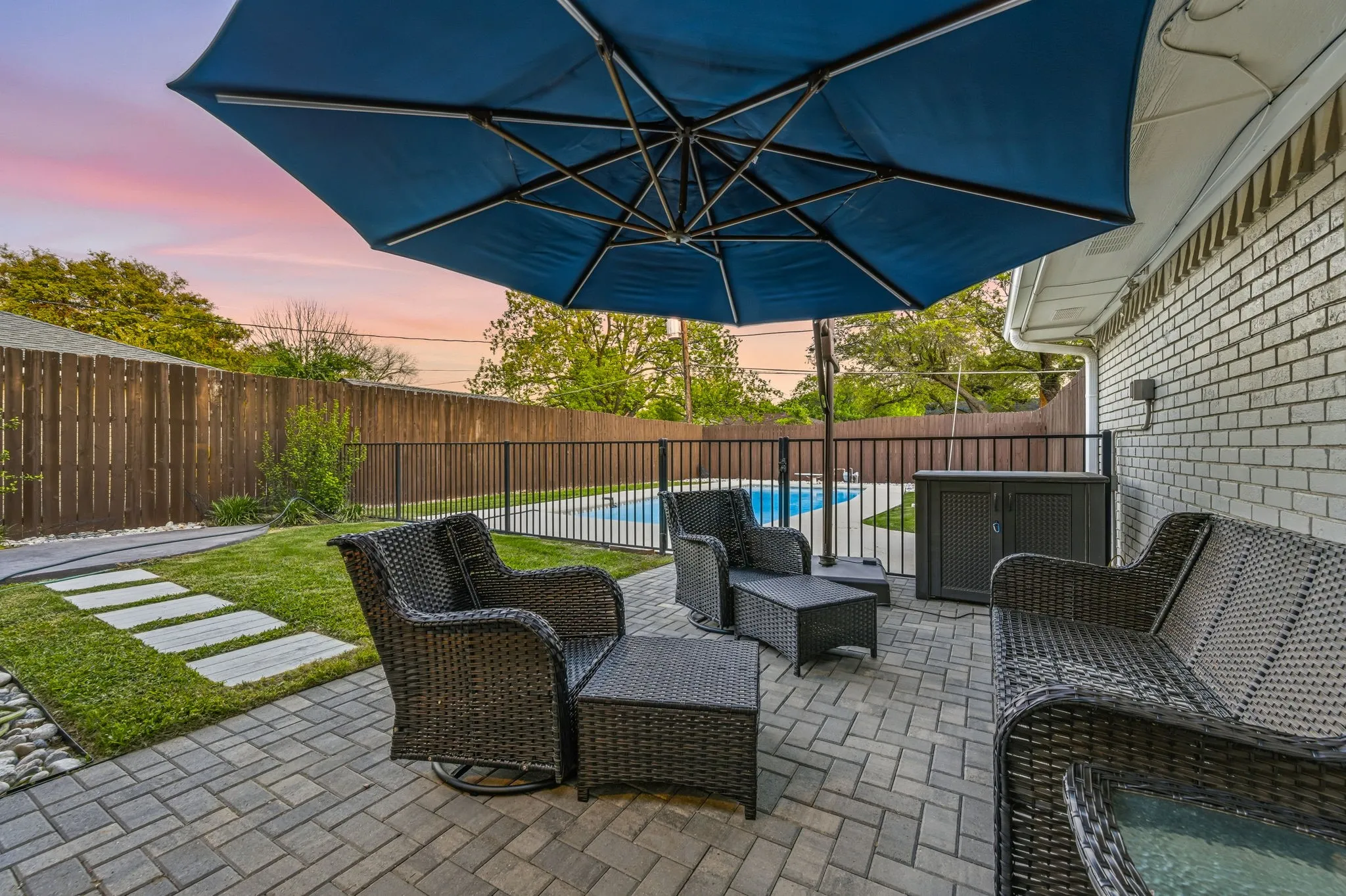 Wonderful patio next to the pool is perfect for summer nights!