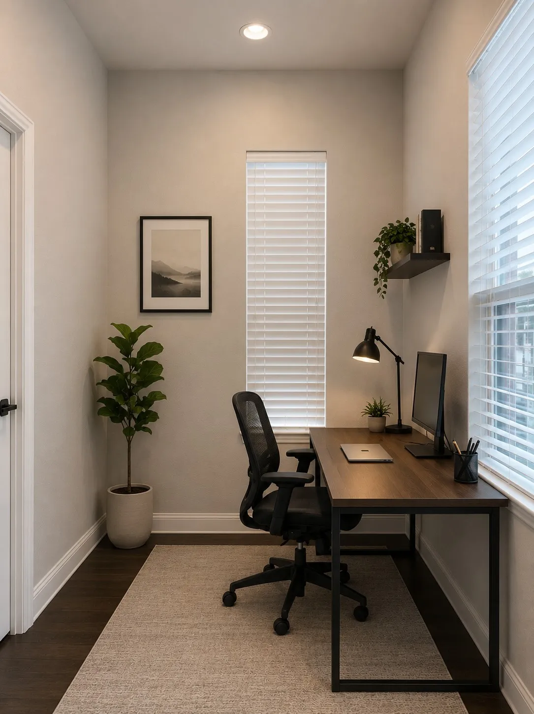 Office Nook Just off  the First Floor Master Suite - Virtually Staged
