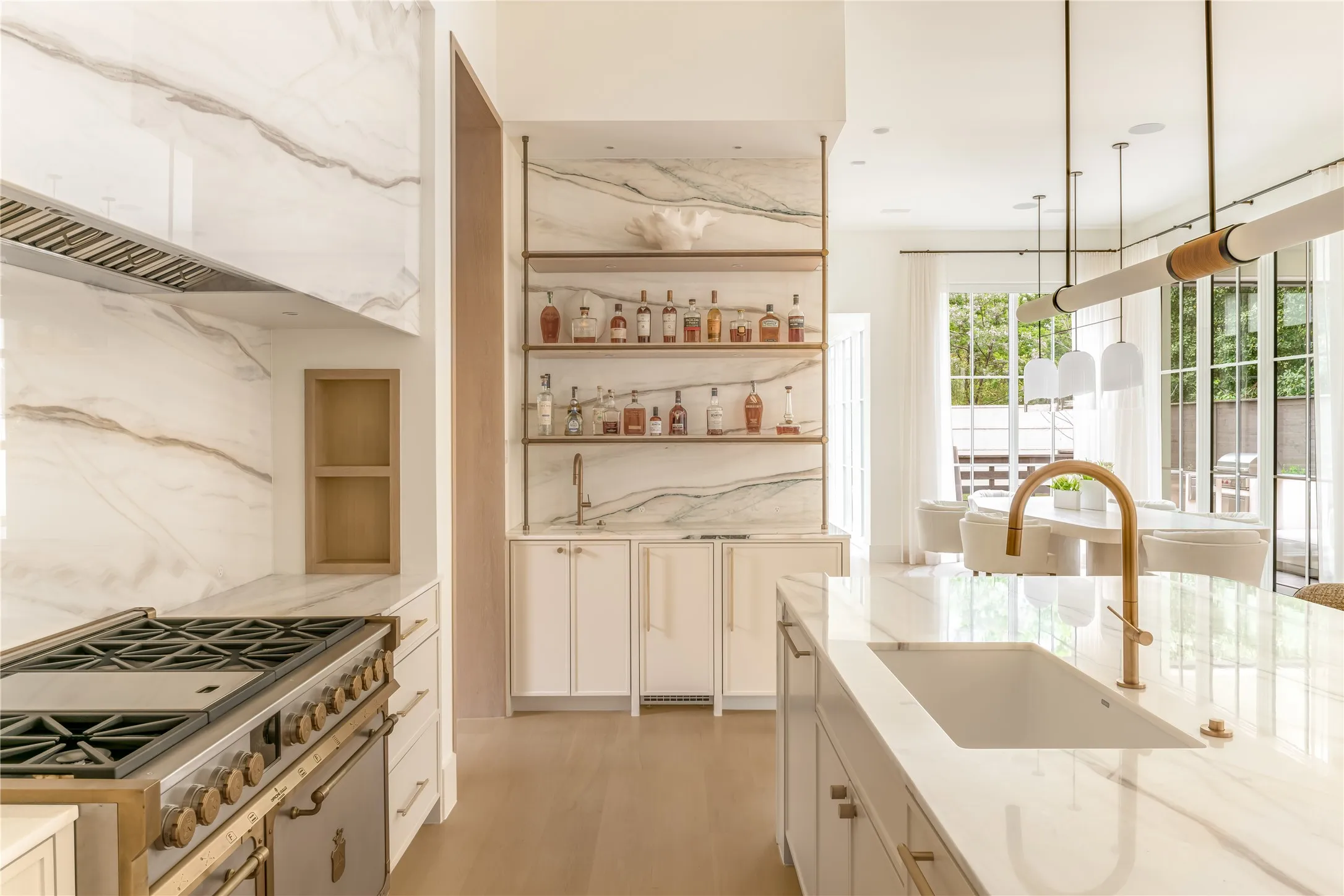Gourmet kitchen with wet bar