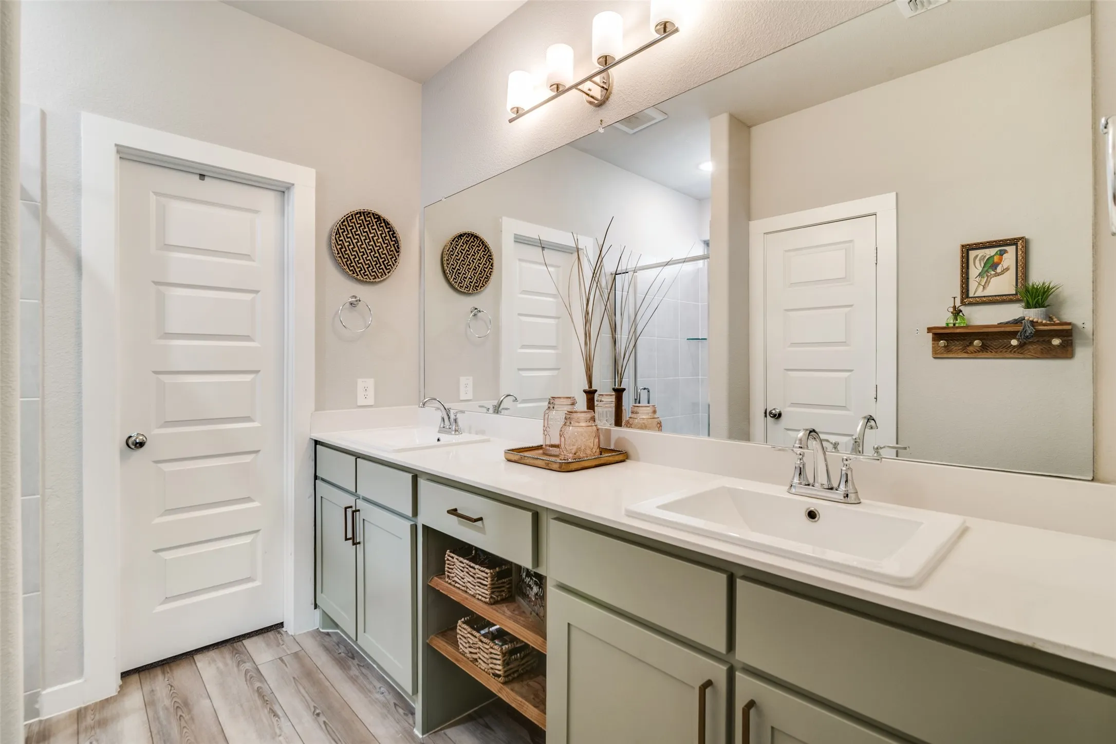 Primary bathroom with dual sinks