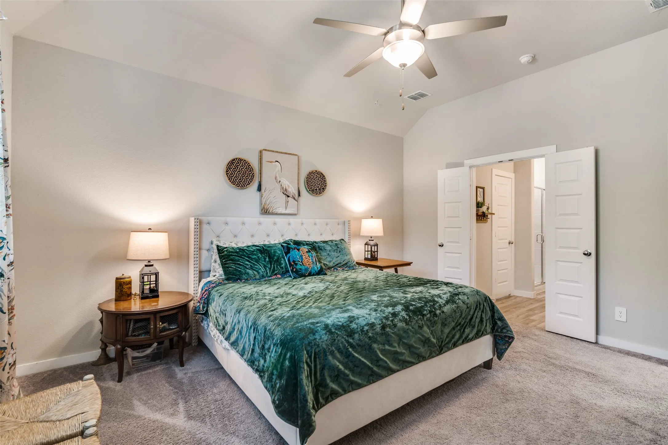Primary bedroom with 2 walk in closets and ensuite bath