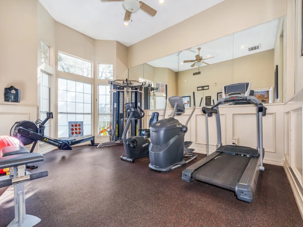 Exercise equipment in community room