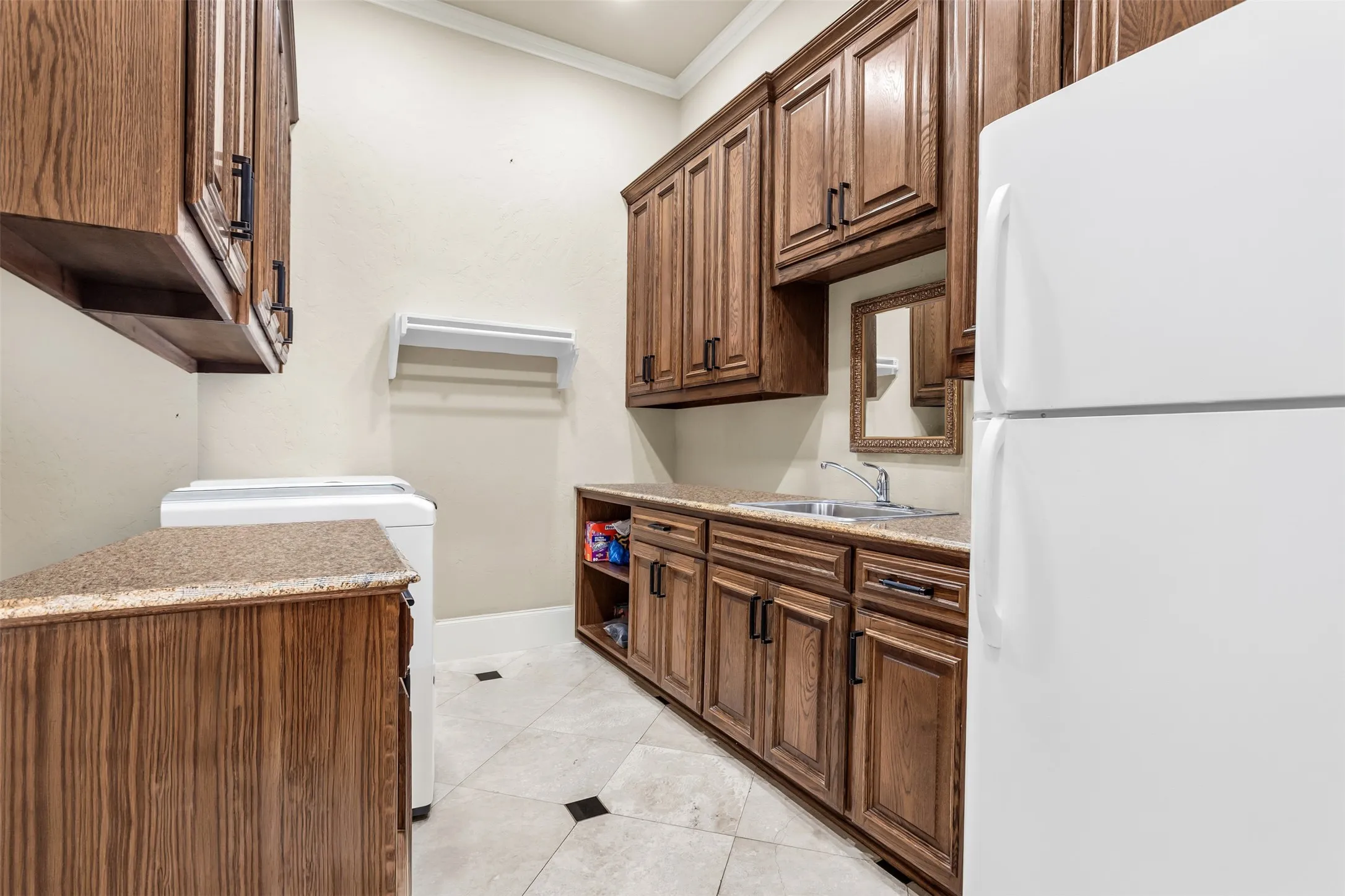 A well-appointed laundry room