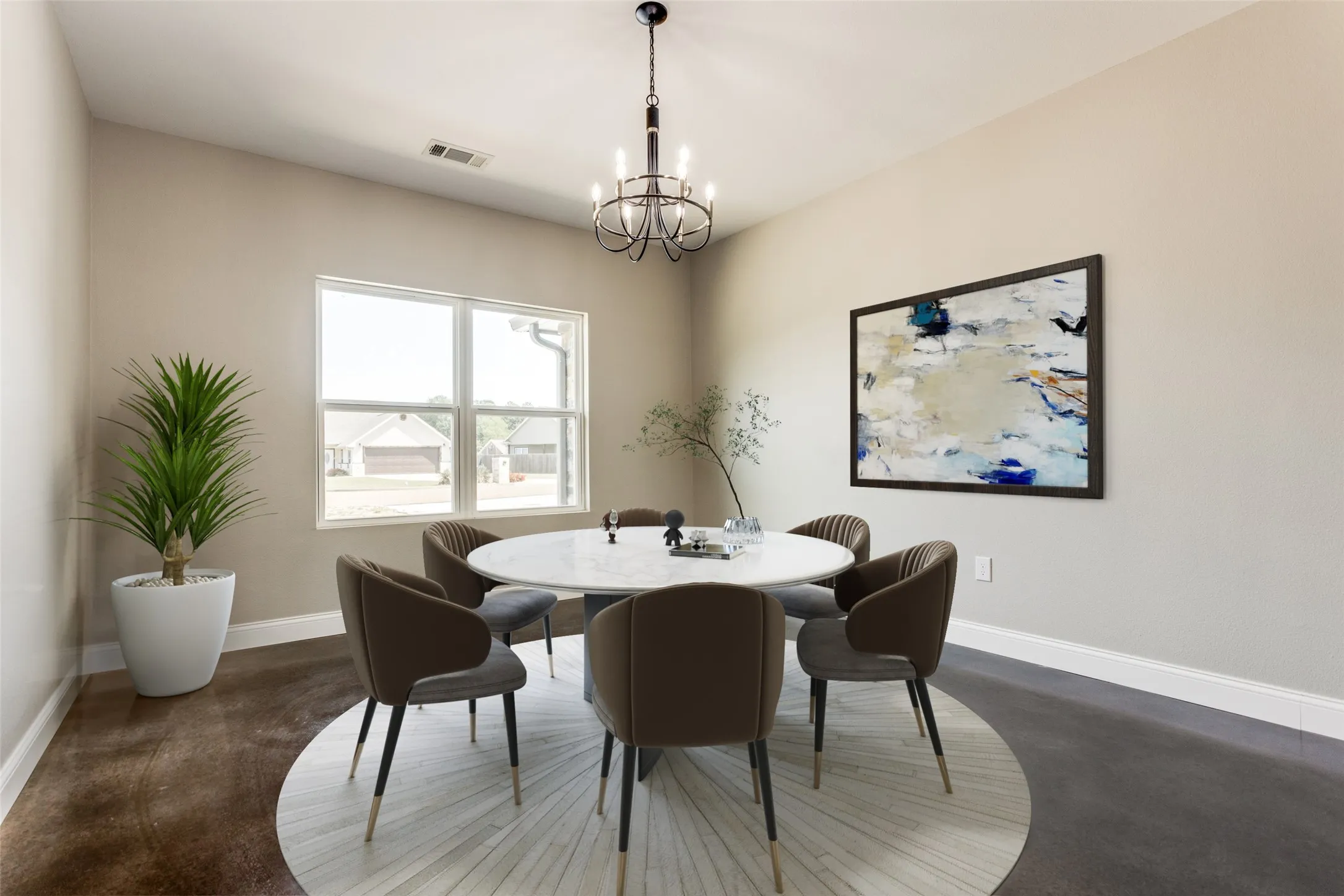 Virtually staged Dining room