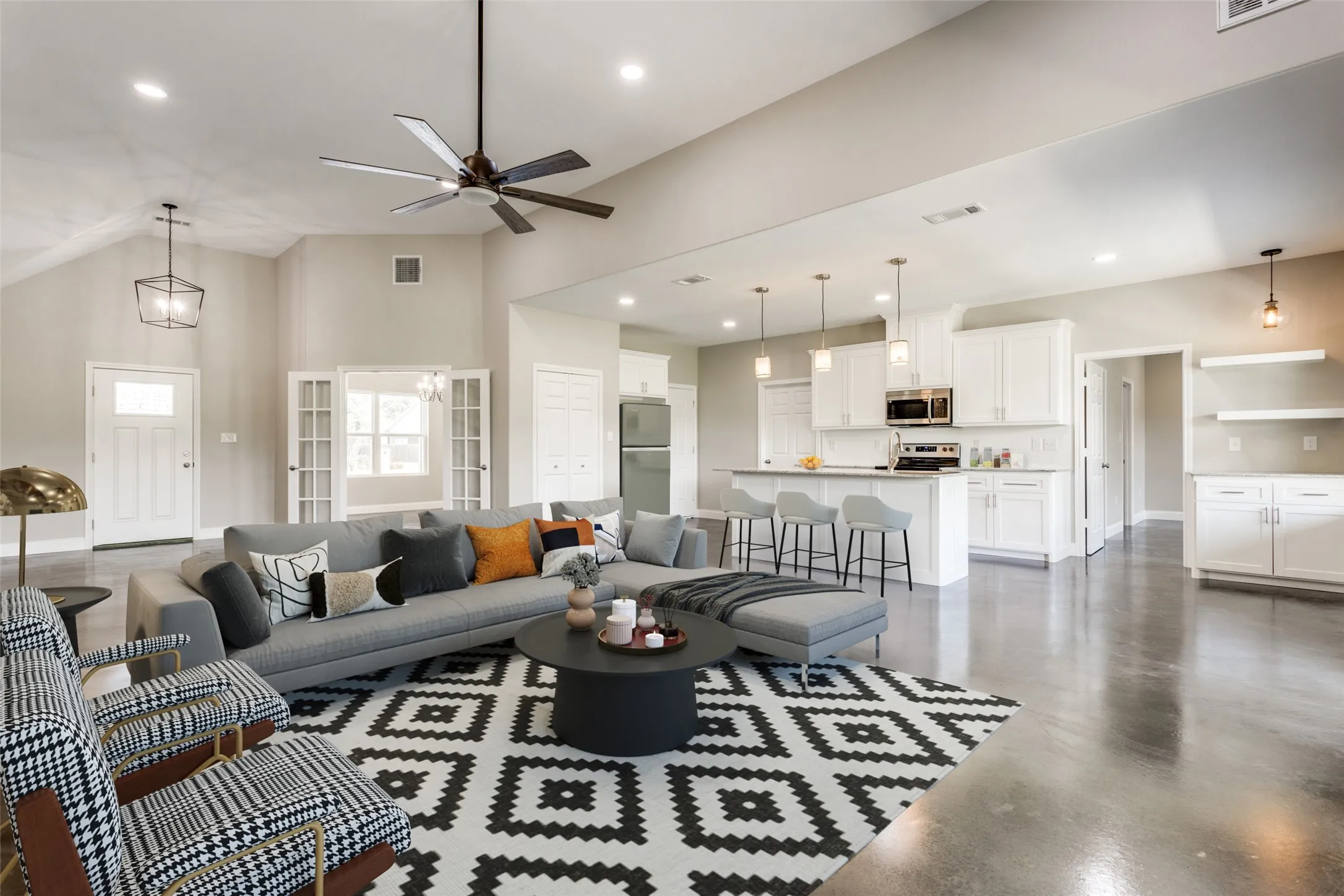 Virtually staged living room