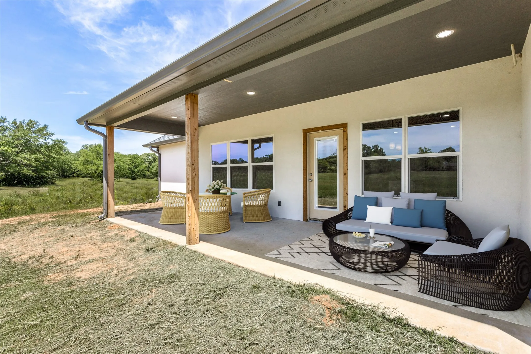 Virtually staged back patio