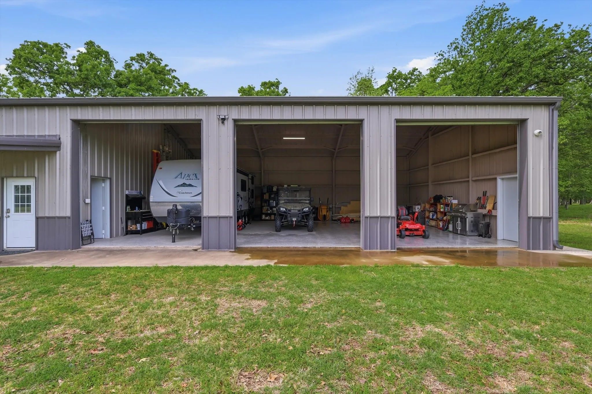 50 AMP RV outlet in garage area, plus RV dump station already installed