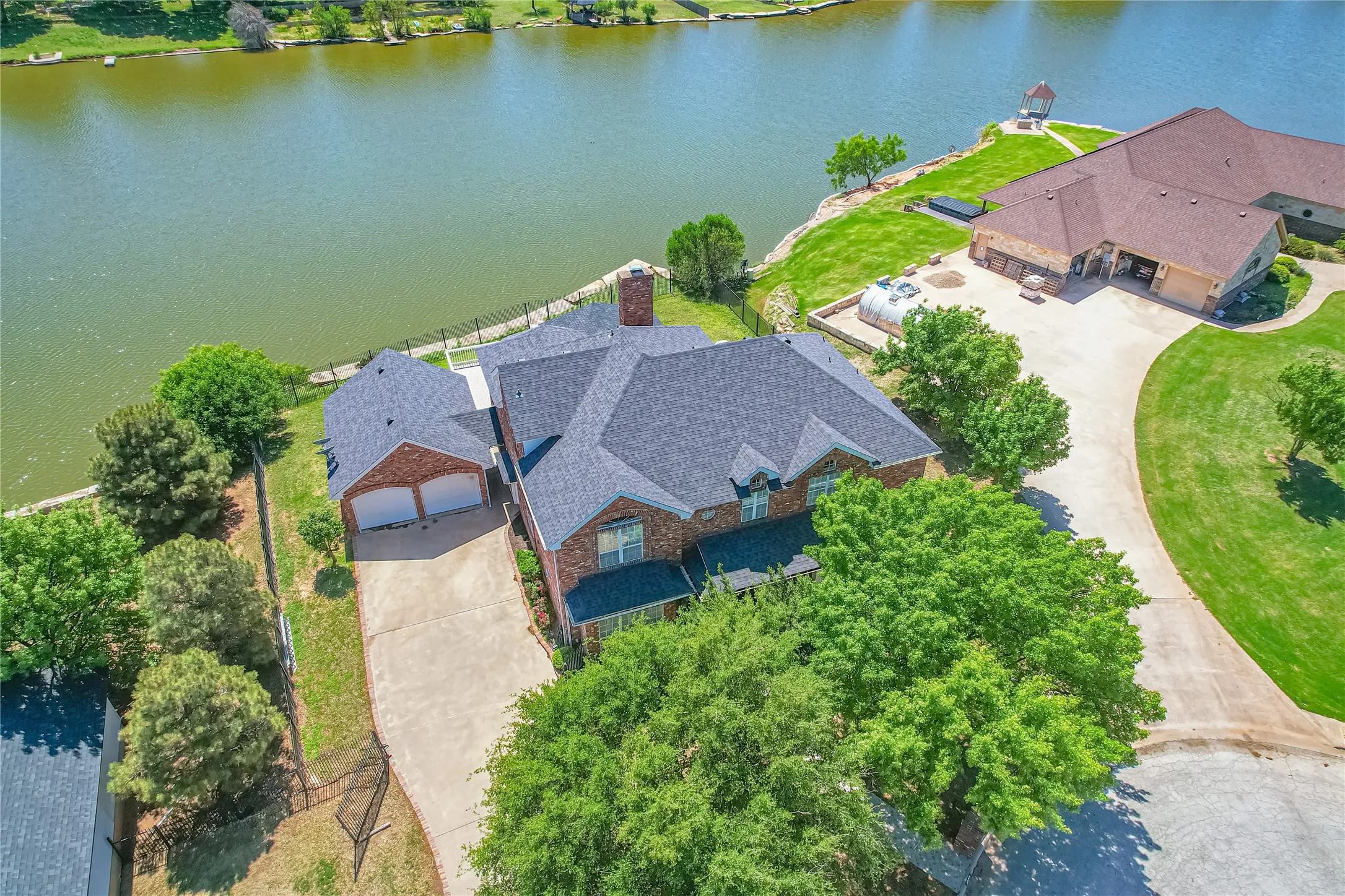 View from above of property with a large body of water