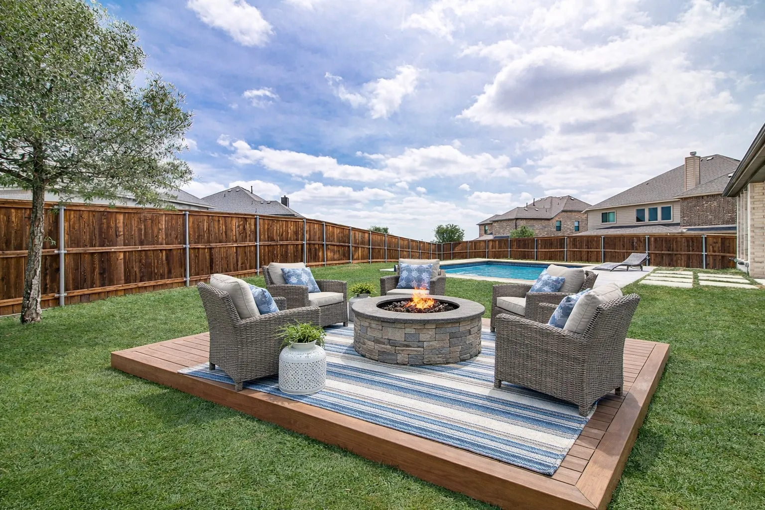 Staged patio