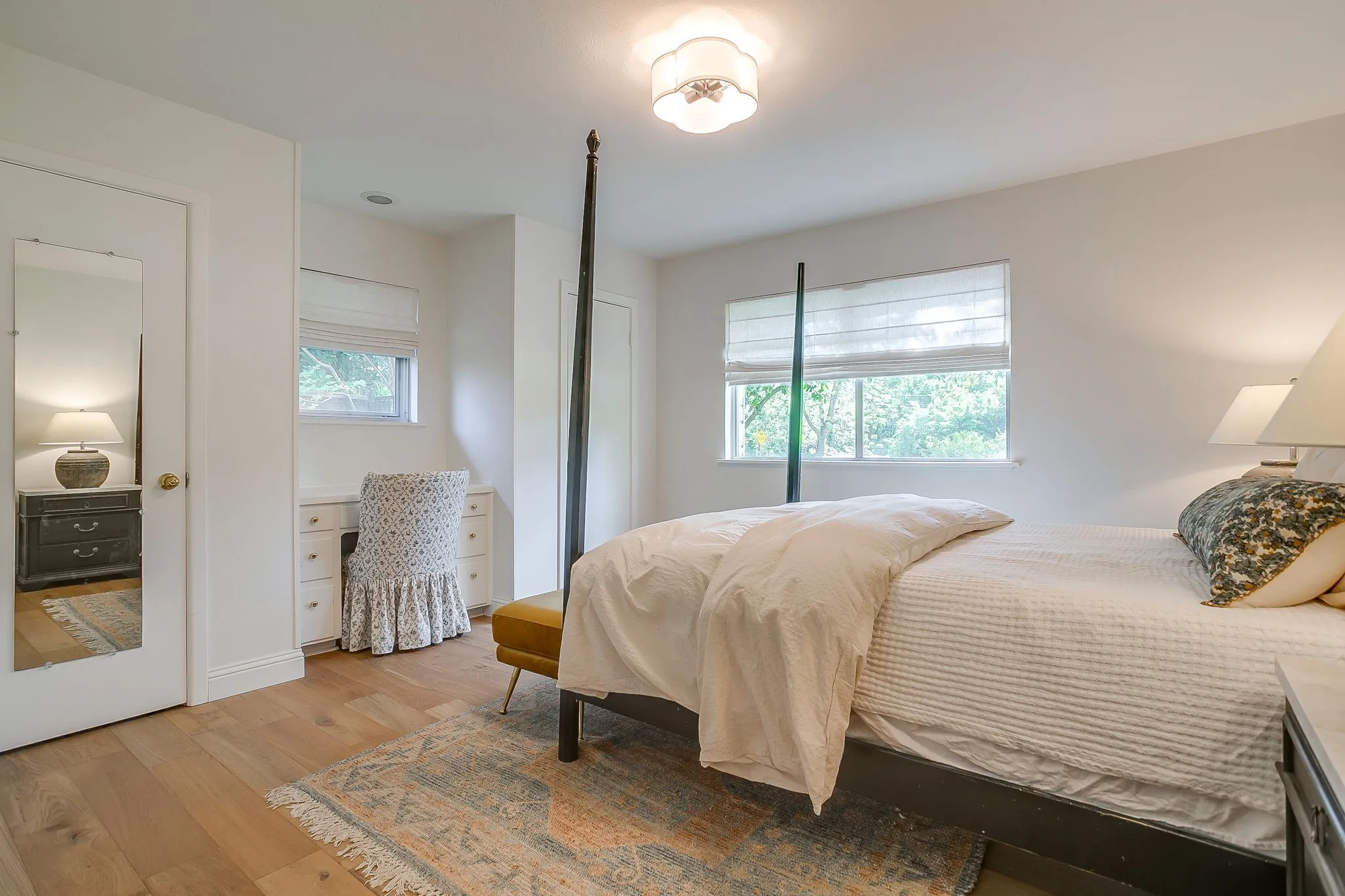 Love the built in desk and TWO closets!