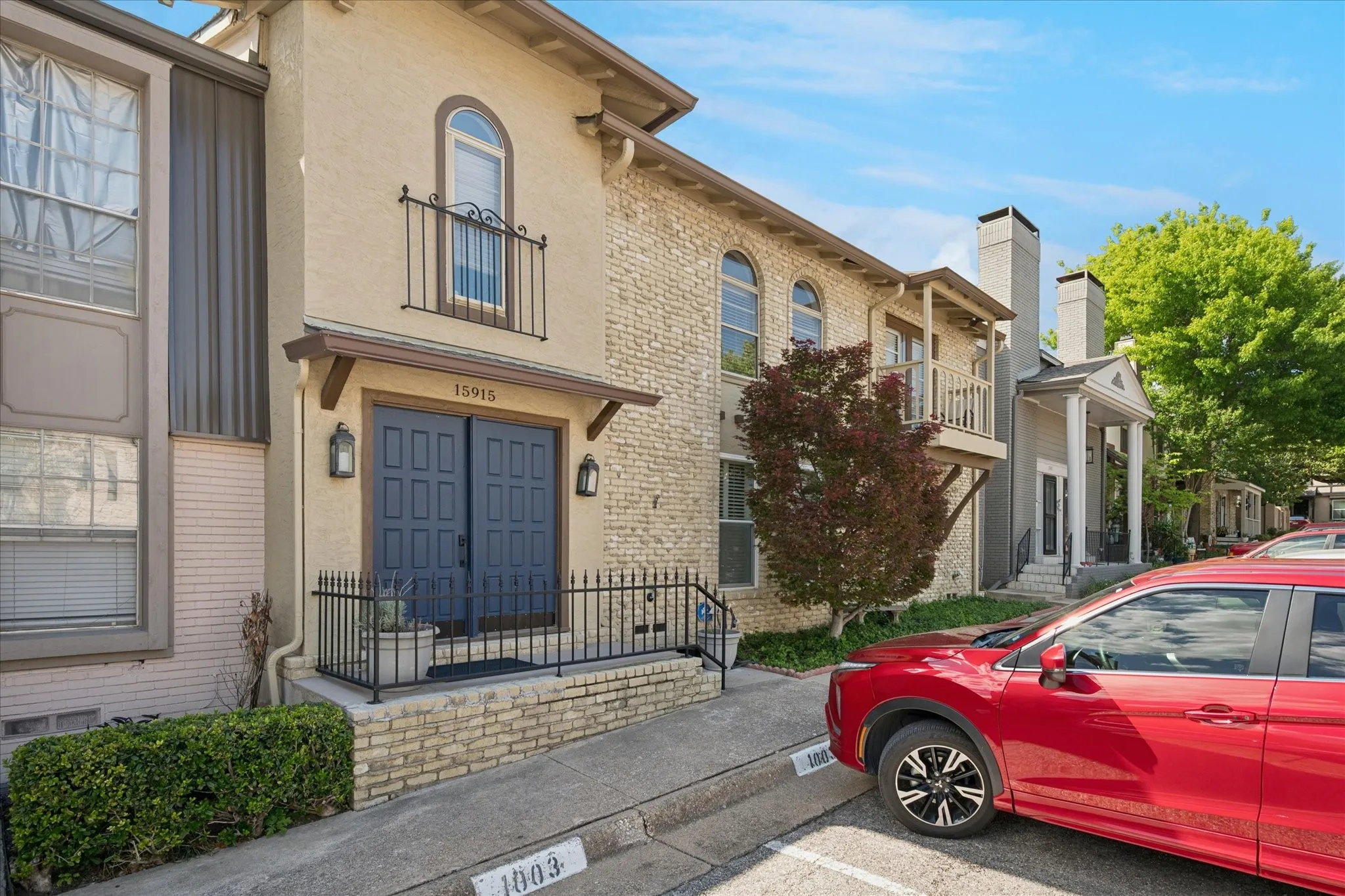 Spanish style with stucco.  Lovely curb appeal.